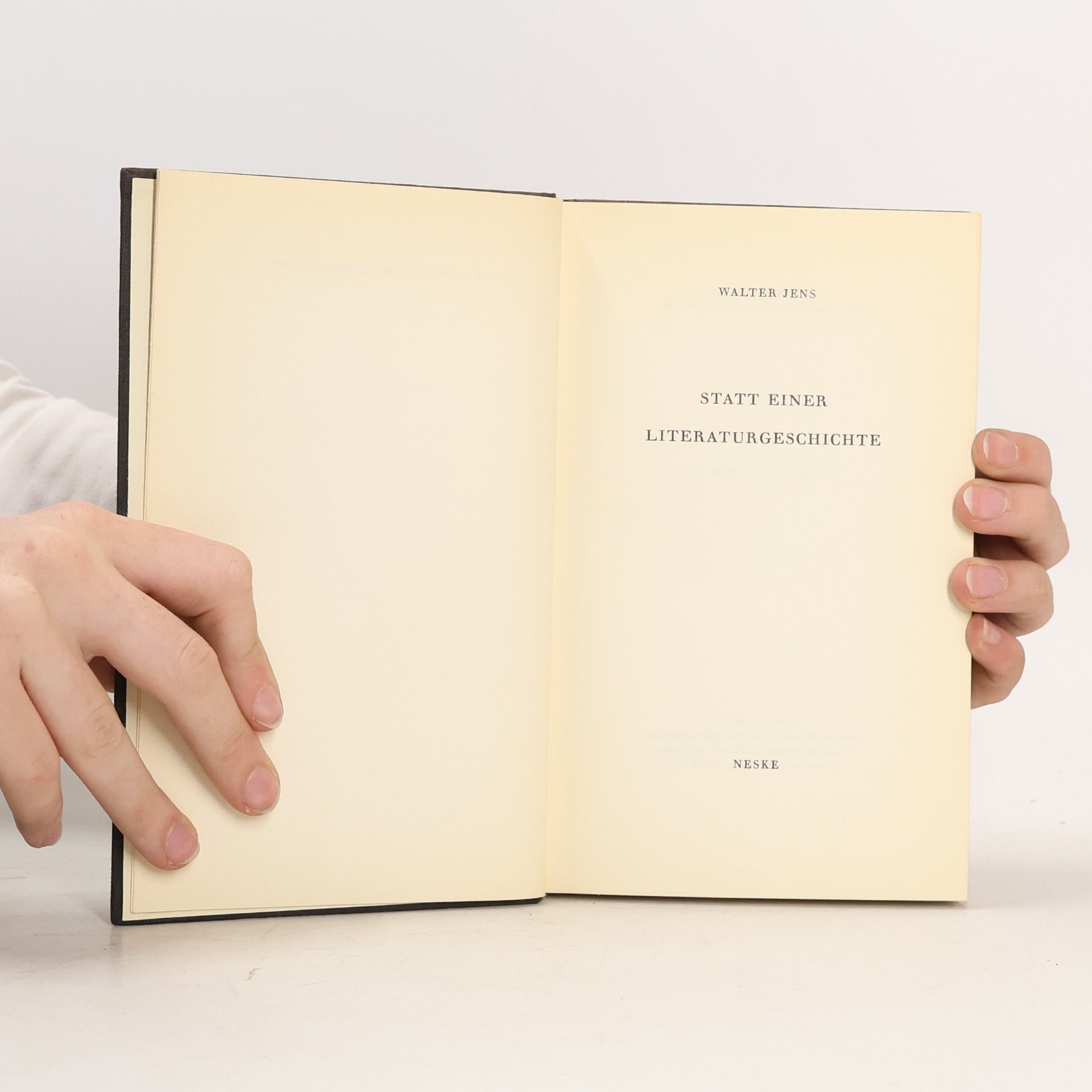Walter Jens Statt einer Literaturgeschichte
