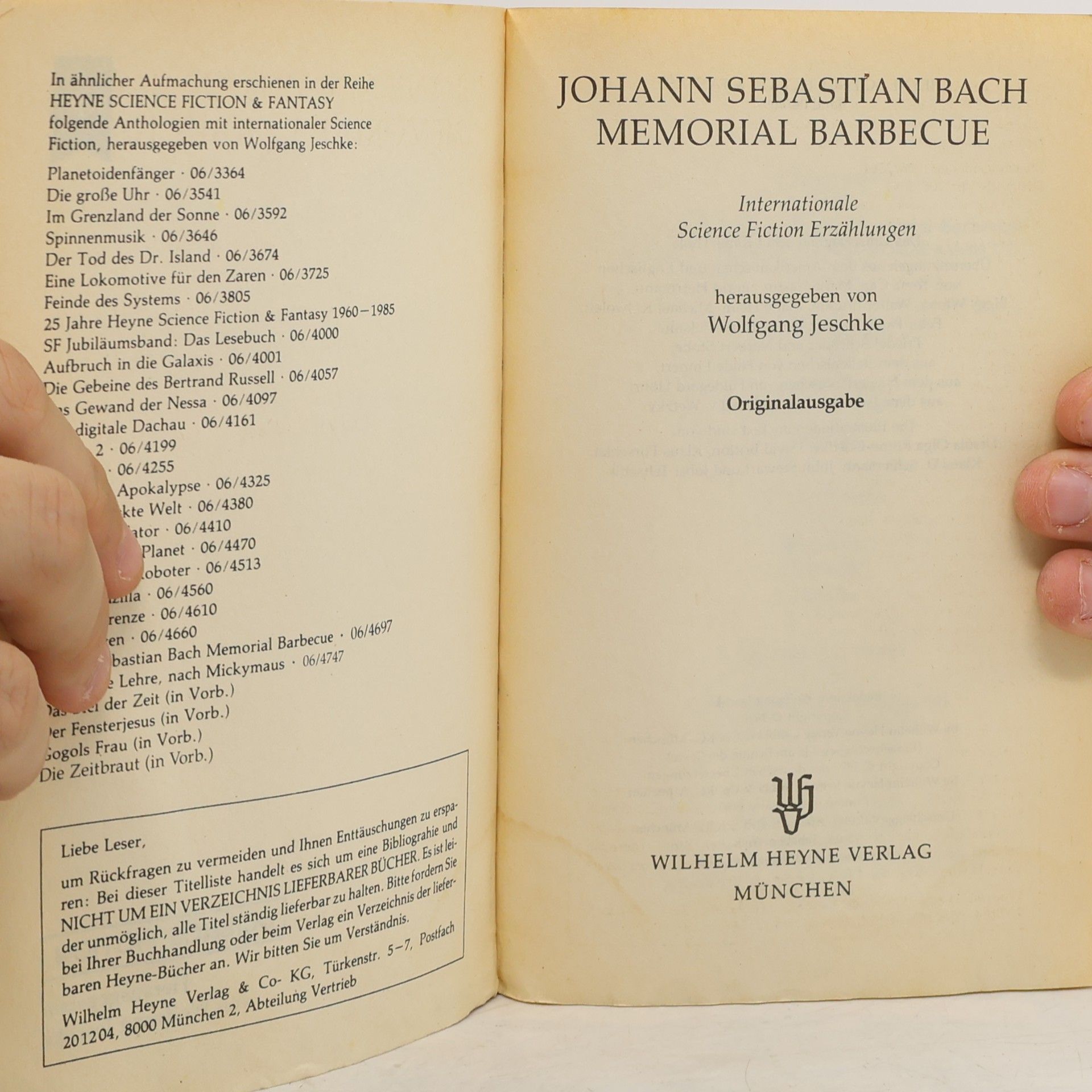 Wolfgang Jeschke Johann Sebastian Bach Memorial Barbecue