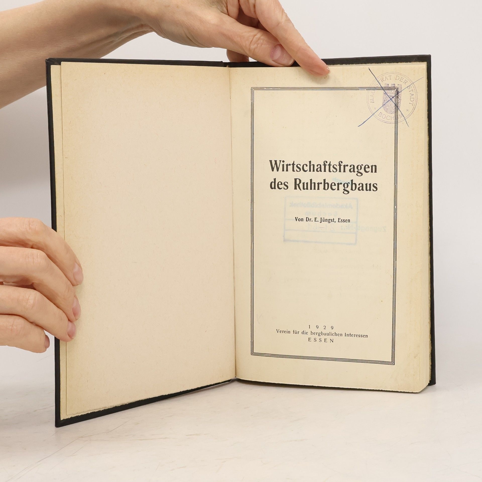 Ernst Jüngst Wirtschaftsfragen des Ruhrbergbaus