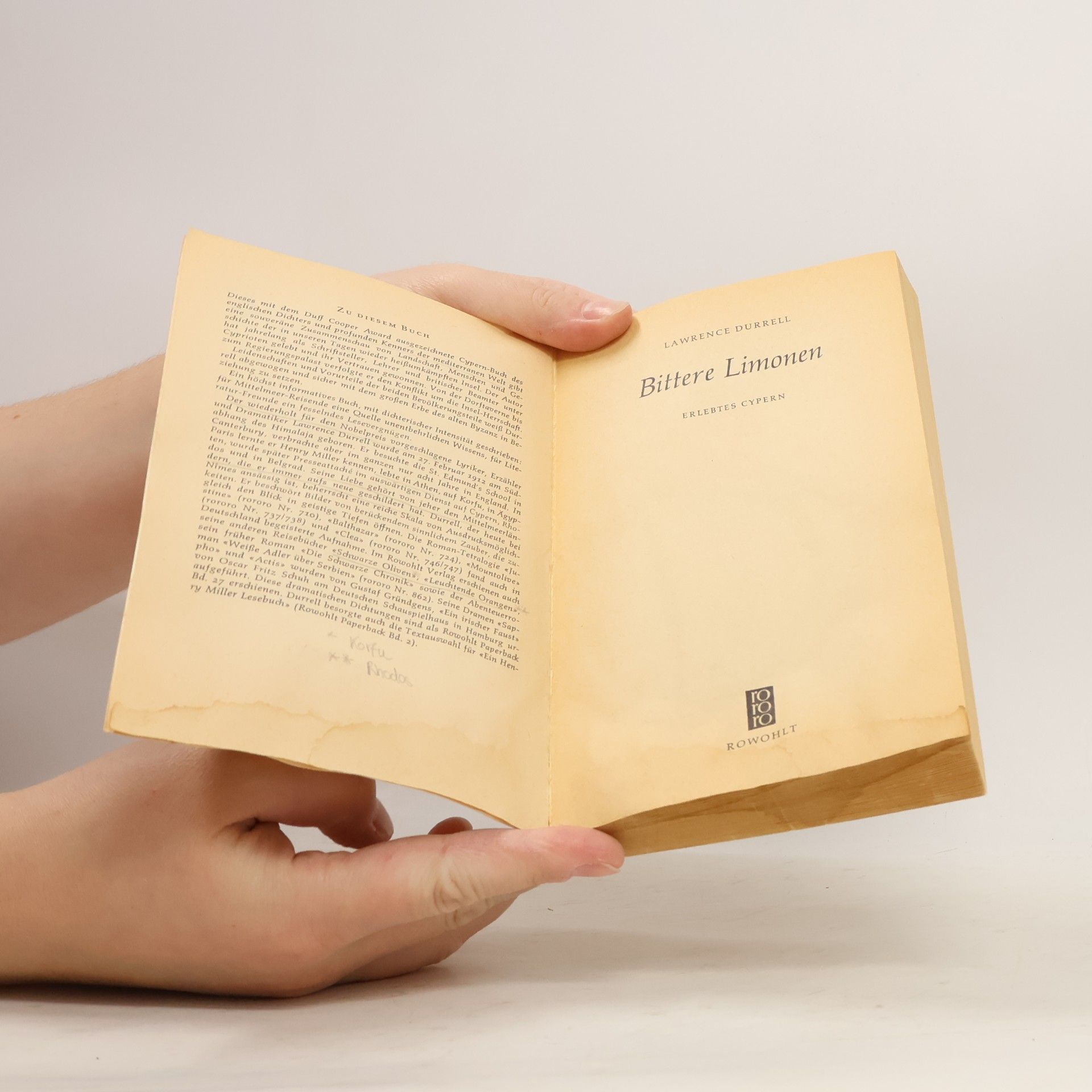 Lawrence Durrell Bittere Limonen