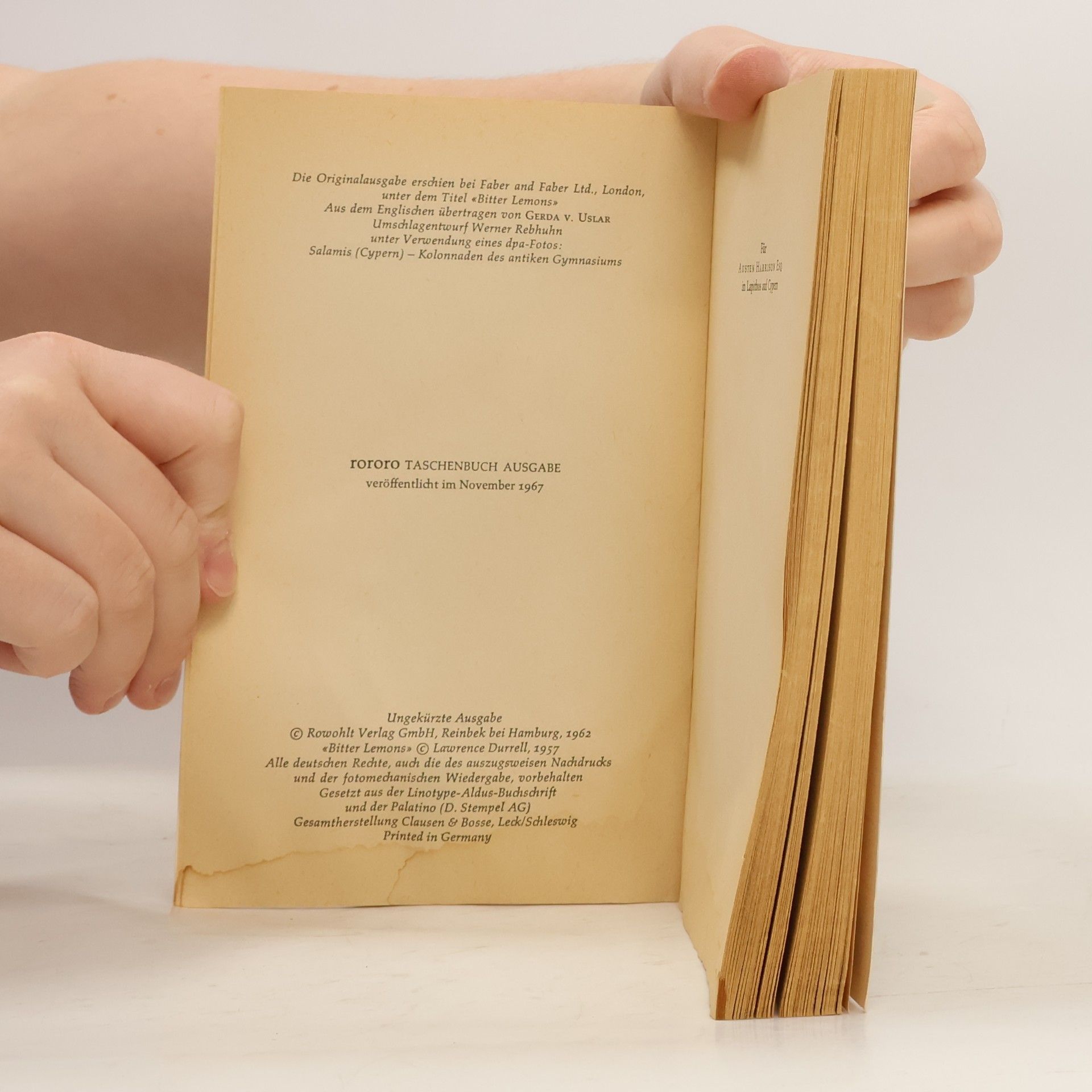 Lawrence Durrell Bittere Limonen