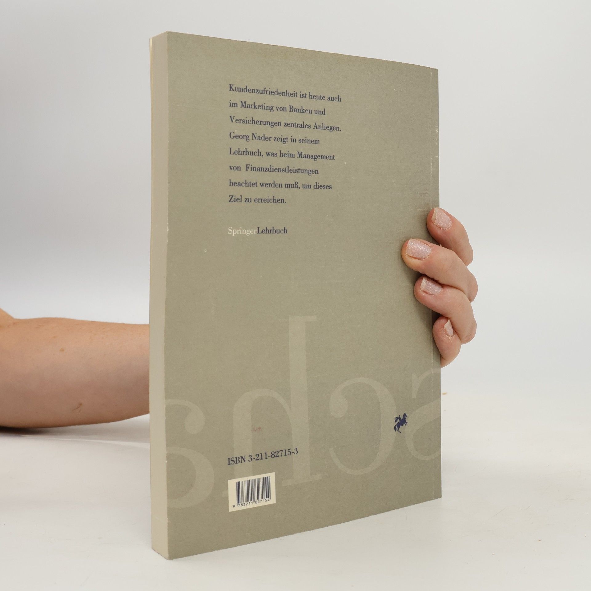 Hans Georg Näder Zufriedenheit mit Finanzdienstleistungen - Springer Lehrbuch