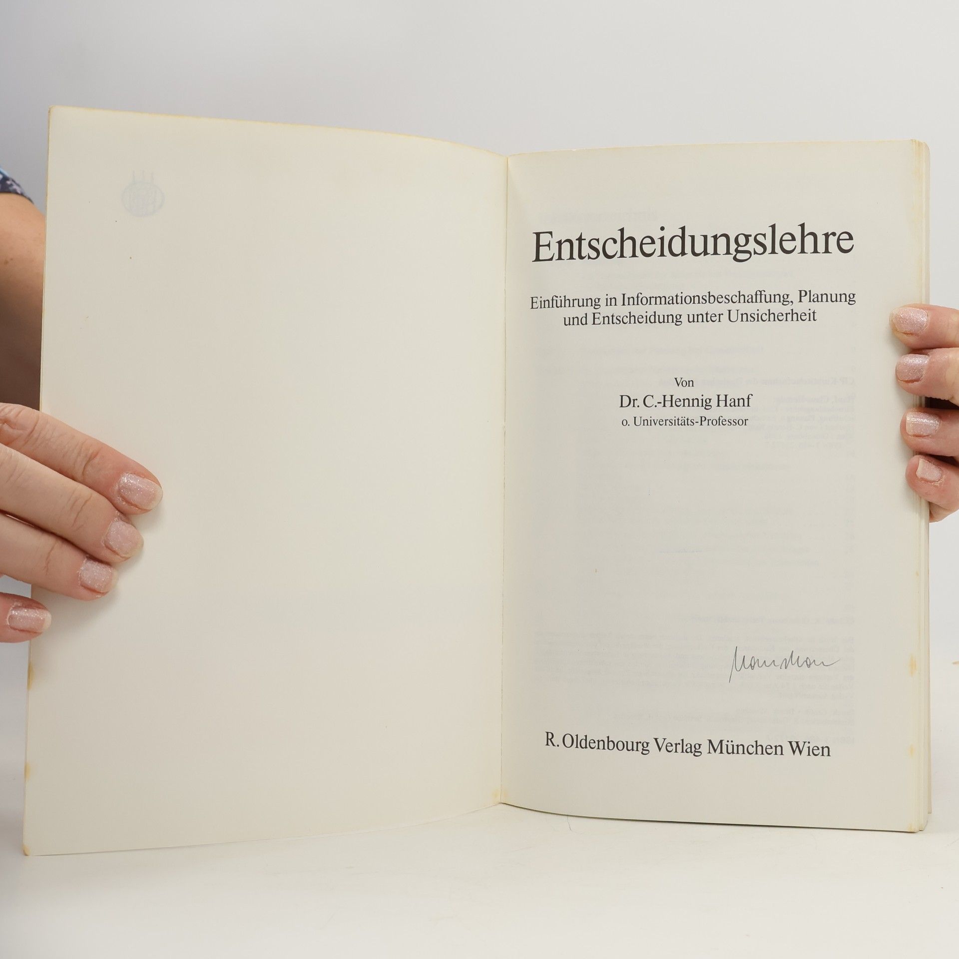 Claus-Hennig Hanf Entscheidungslehre