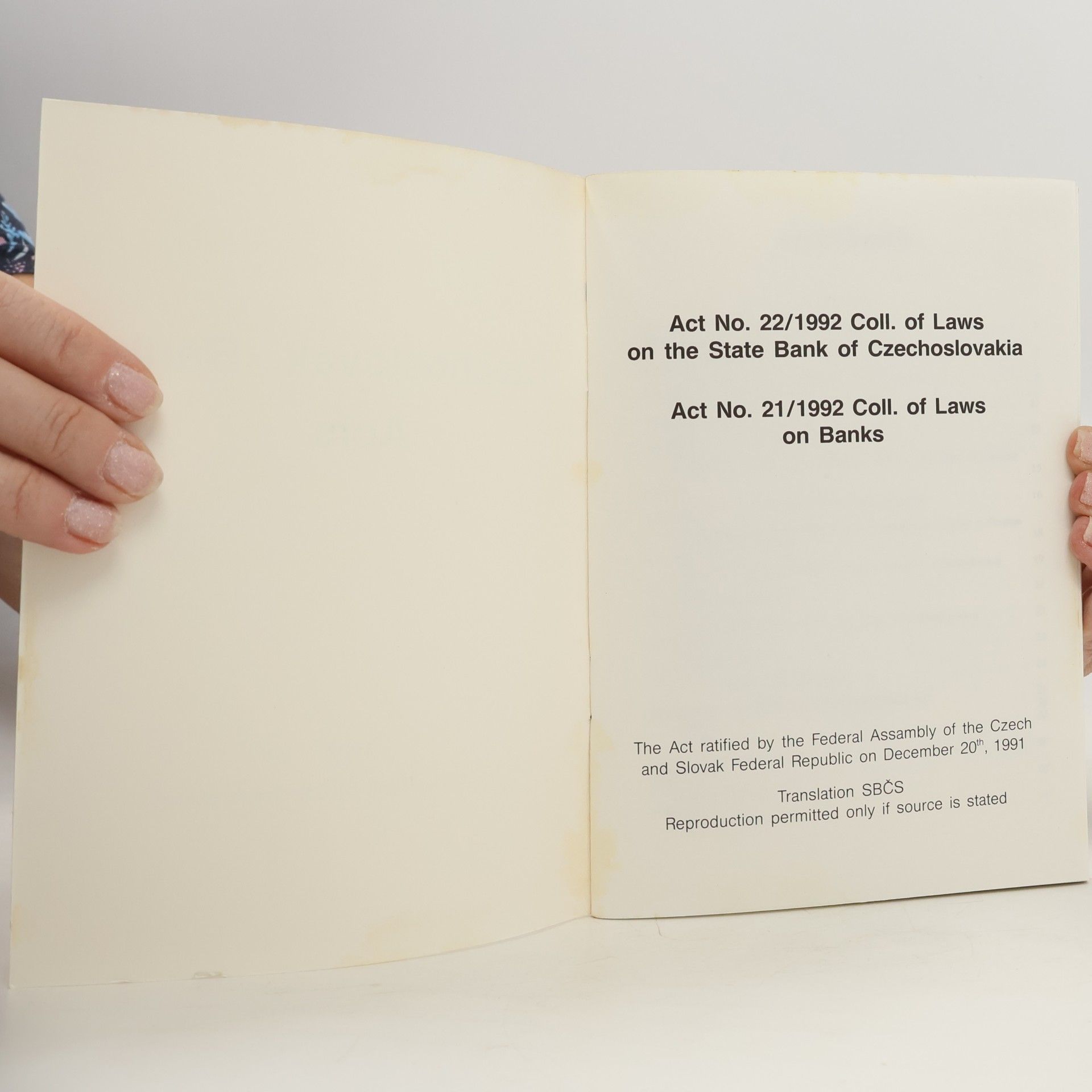 Various authors Czechoslovak Bank Acts