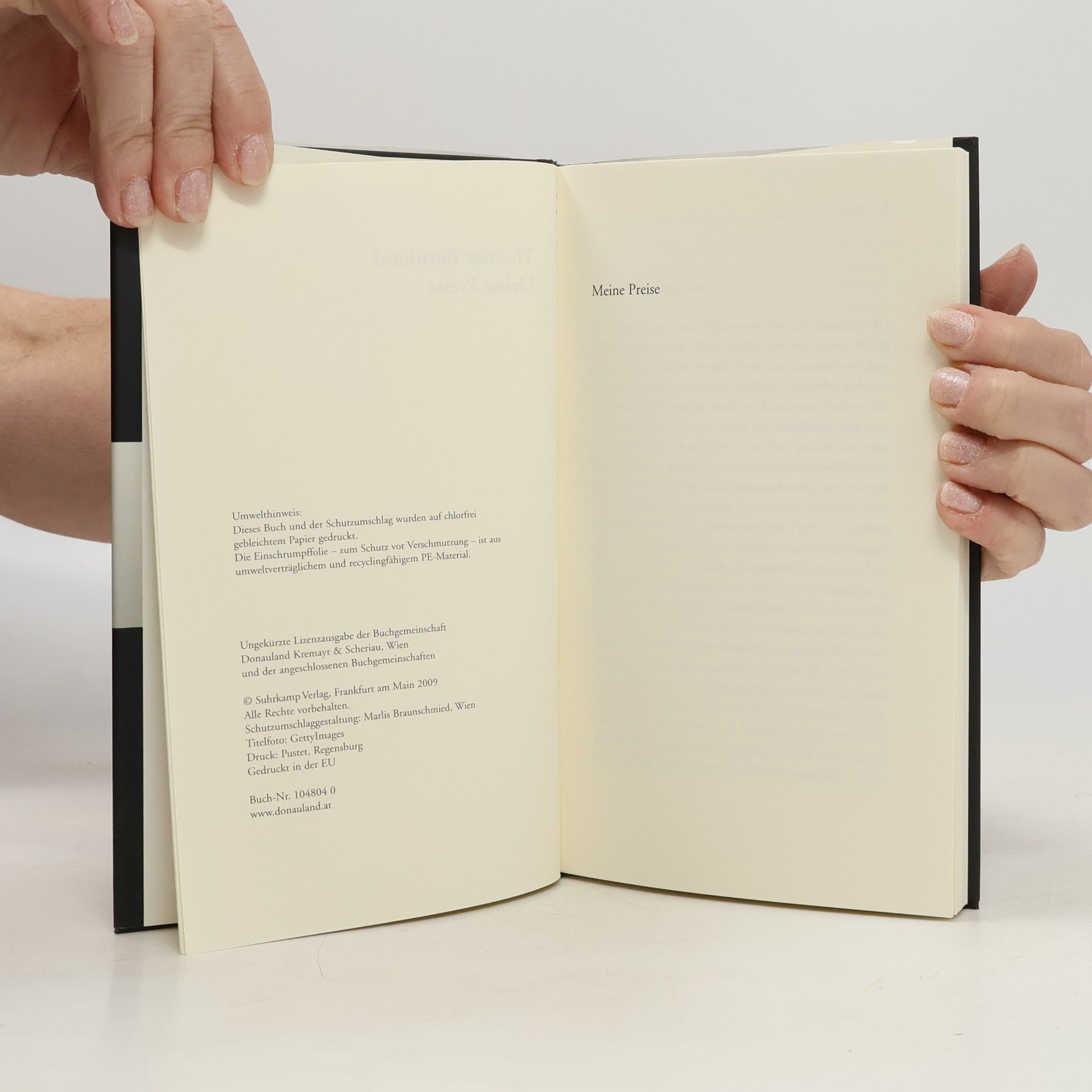 Thomas Bernhard Meine Preise