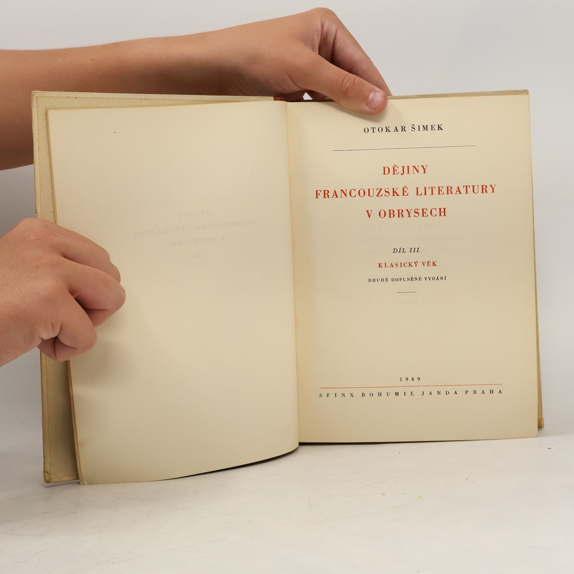 Otokar Šimek Dějiny francouzské literatury v obrysech III
