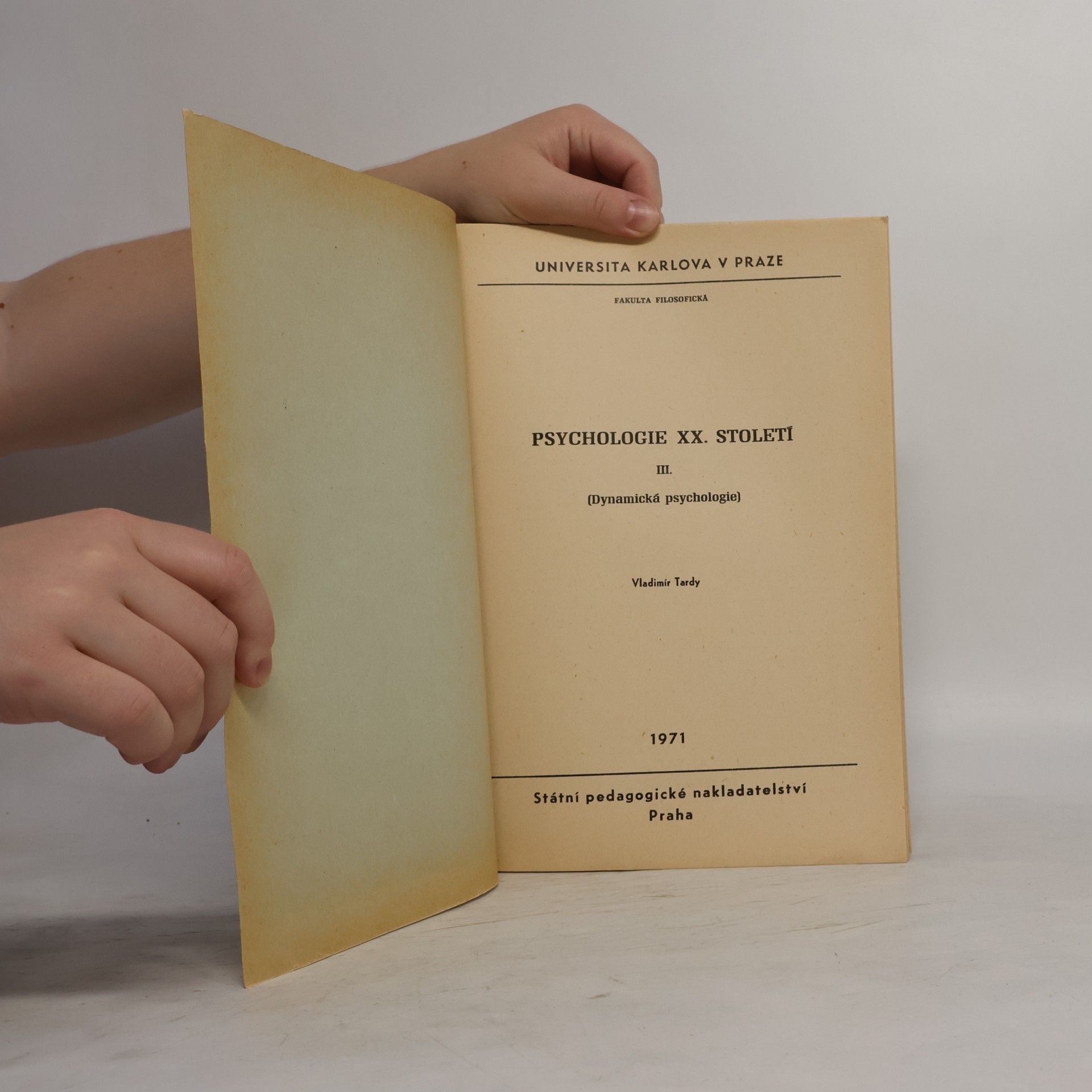 Vladimír Tardy Psychologie XX. století III