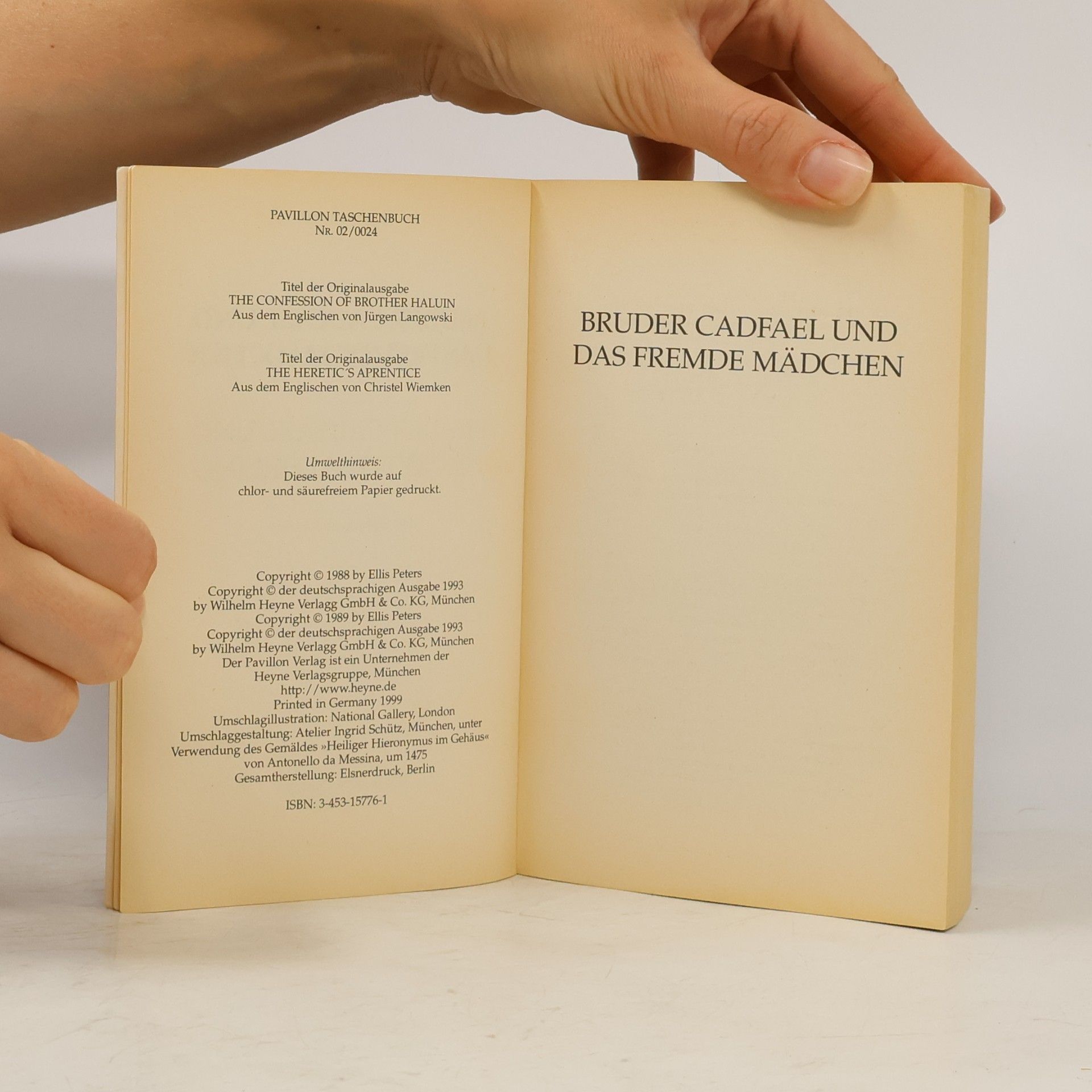 Edith Pargeter Bruder Cadfael und das fremde Mädchen. Bruder Cadfael und der Ketzerlehrling. Zwei mittelalterliche Kriminalromane. Aus d. Engl. v. Jürgen Langowski u. Christel Wiemken