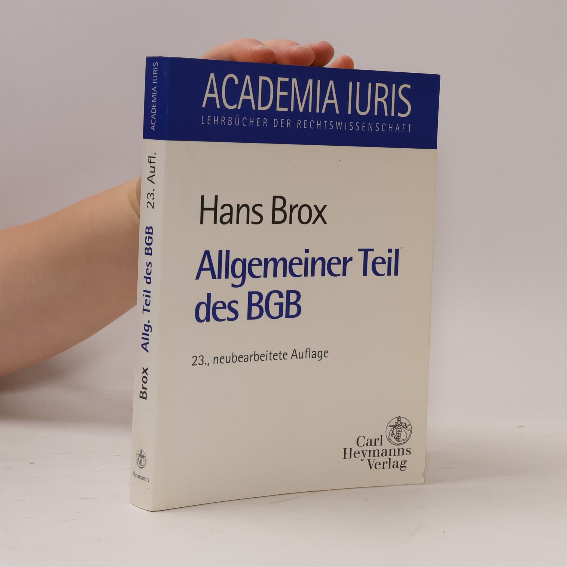 Hans Brox Allgemeiner Teil des BGB