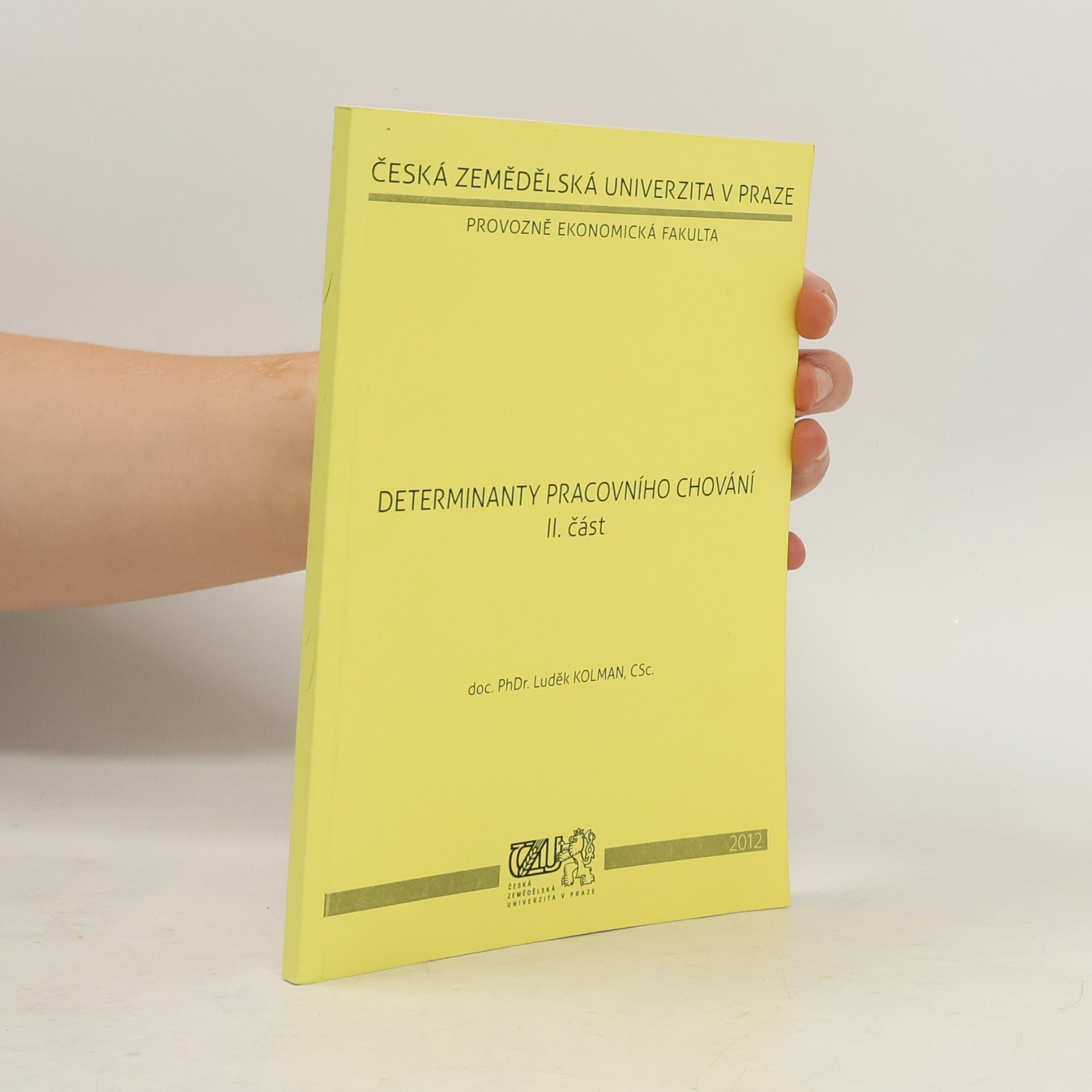 Luděk Kolman Determinanty pracovního chování. II. část