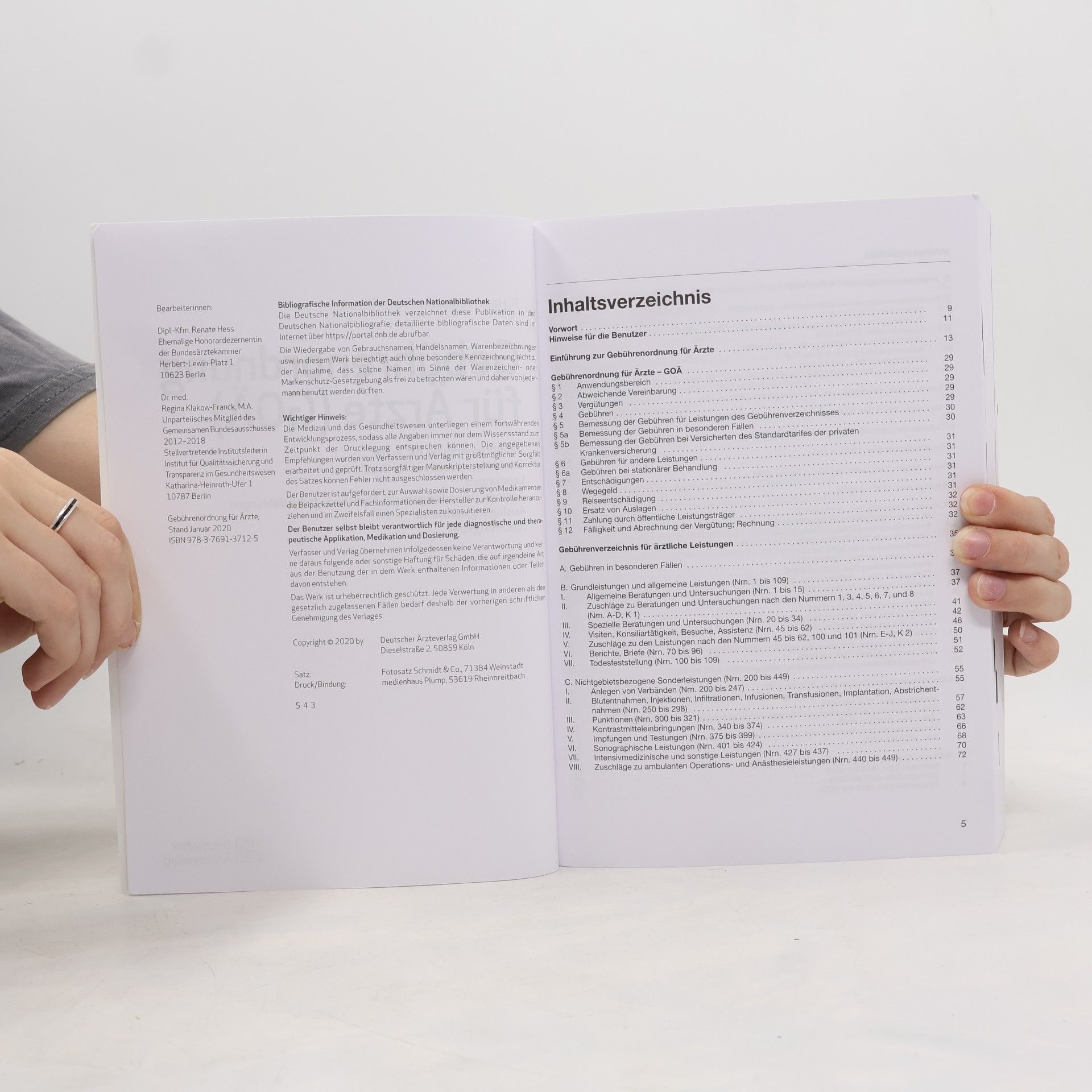 R. Hess Gebührenordnung für Ärzte (GOÄ), Stand Januar 2020