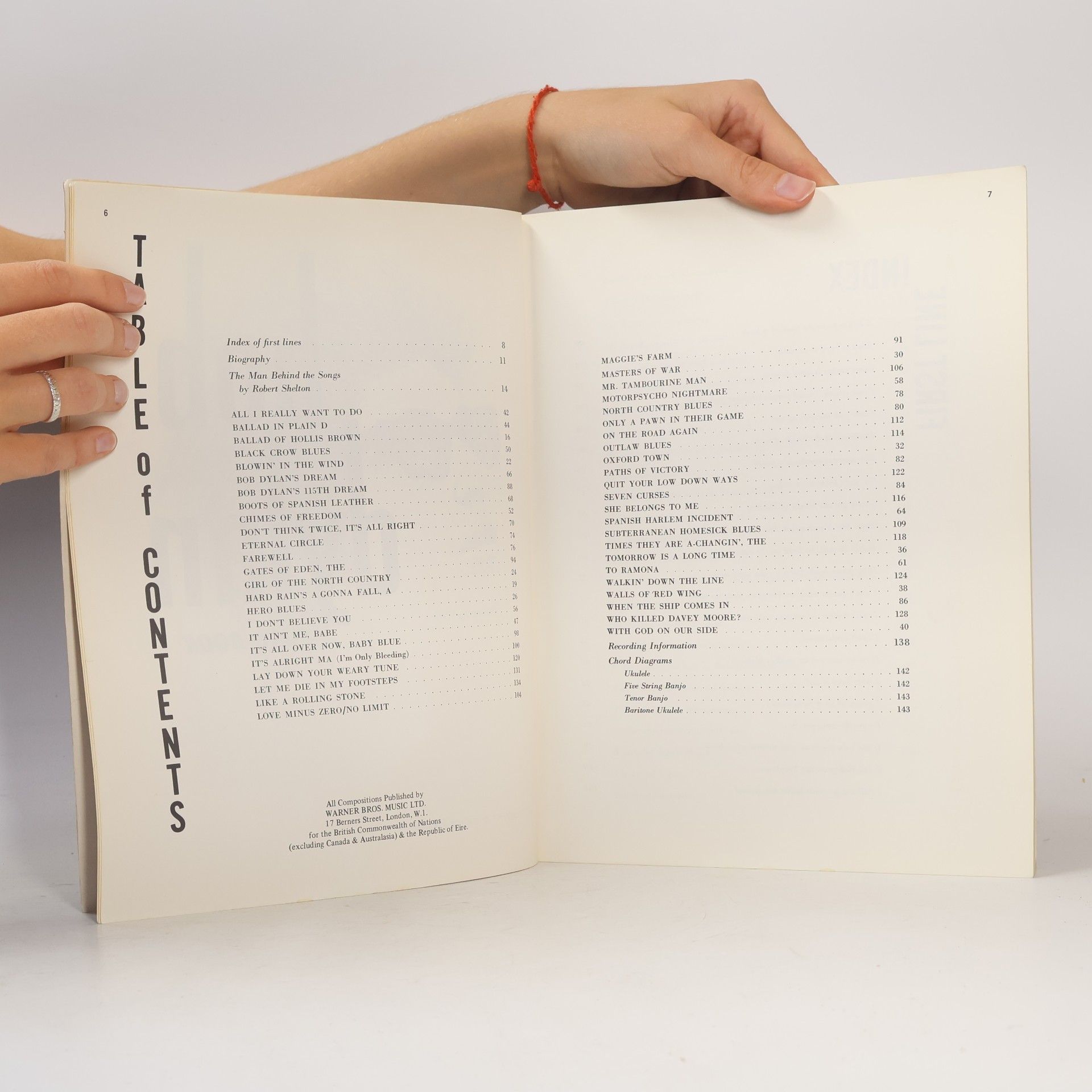 Bob Dylan Bob Dylan. Song Book