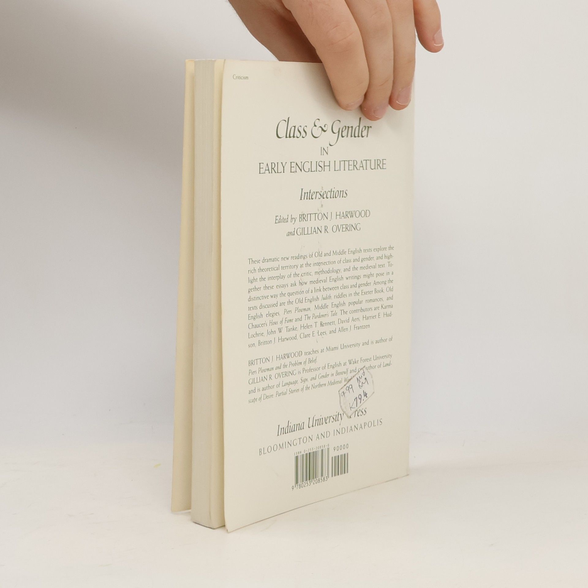 Britton J. Harwood Class and Gender in Early English Literature