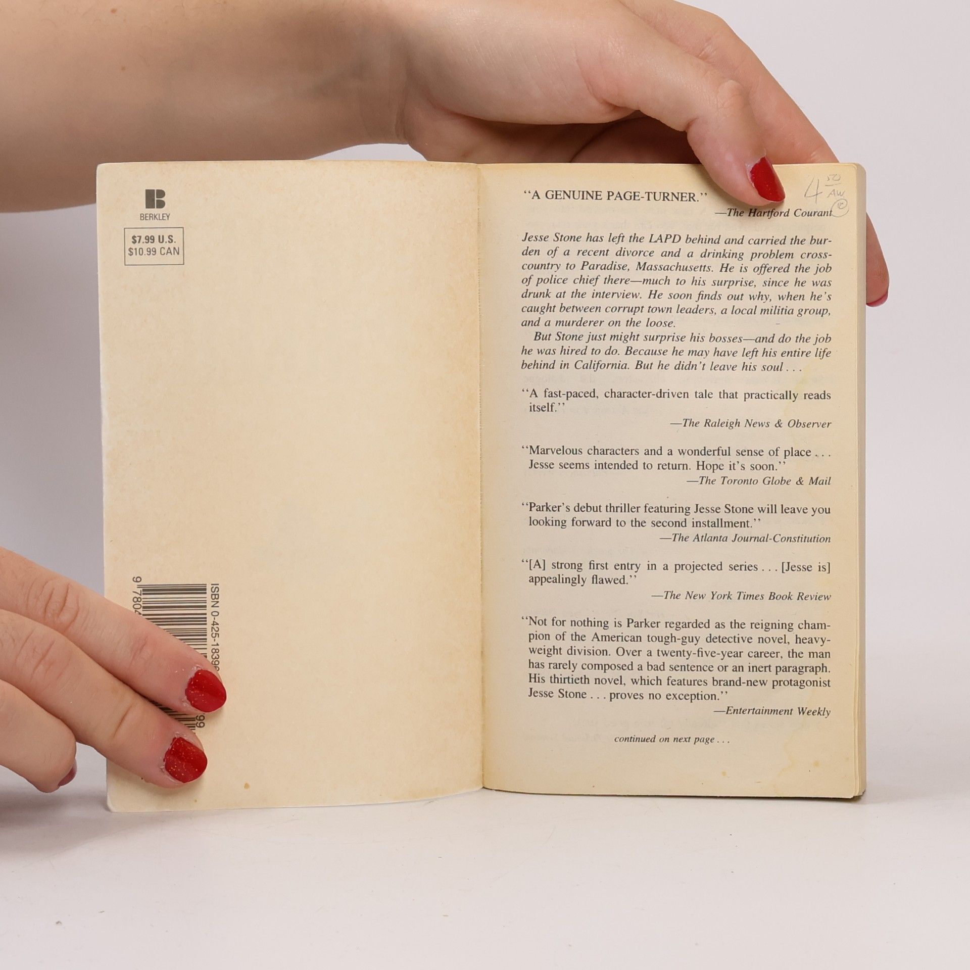 Robert B. Parker Night Passage. Das dunkle Paradies, englische Ausgabe