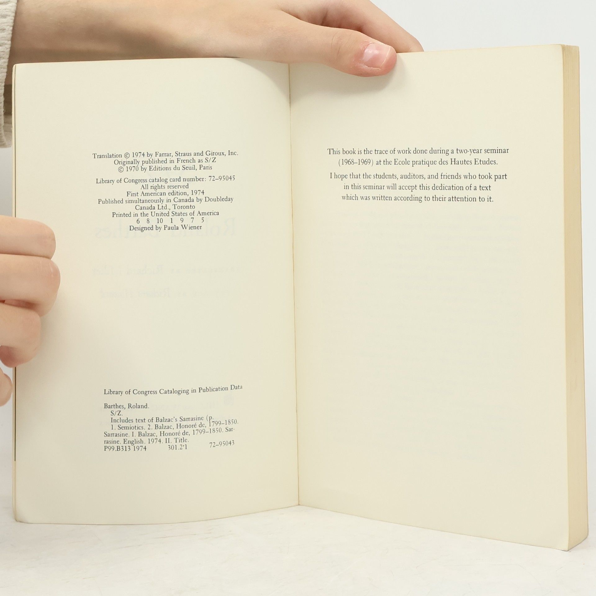 Roland Barthes S/Z