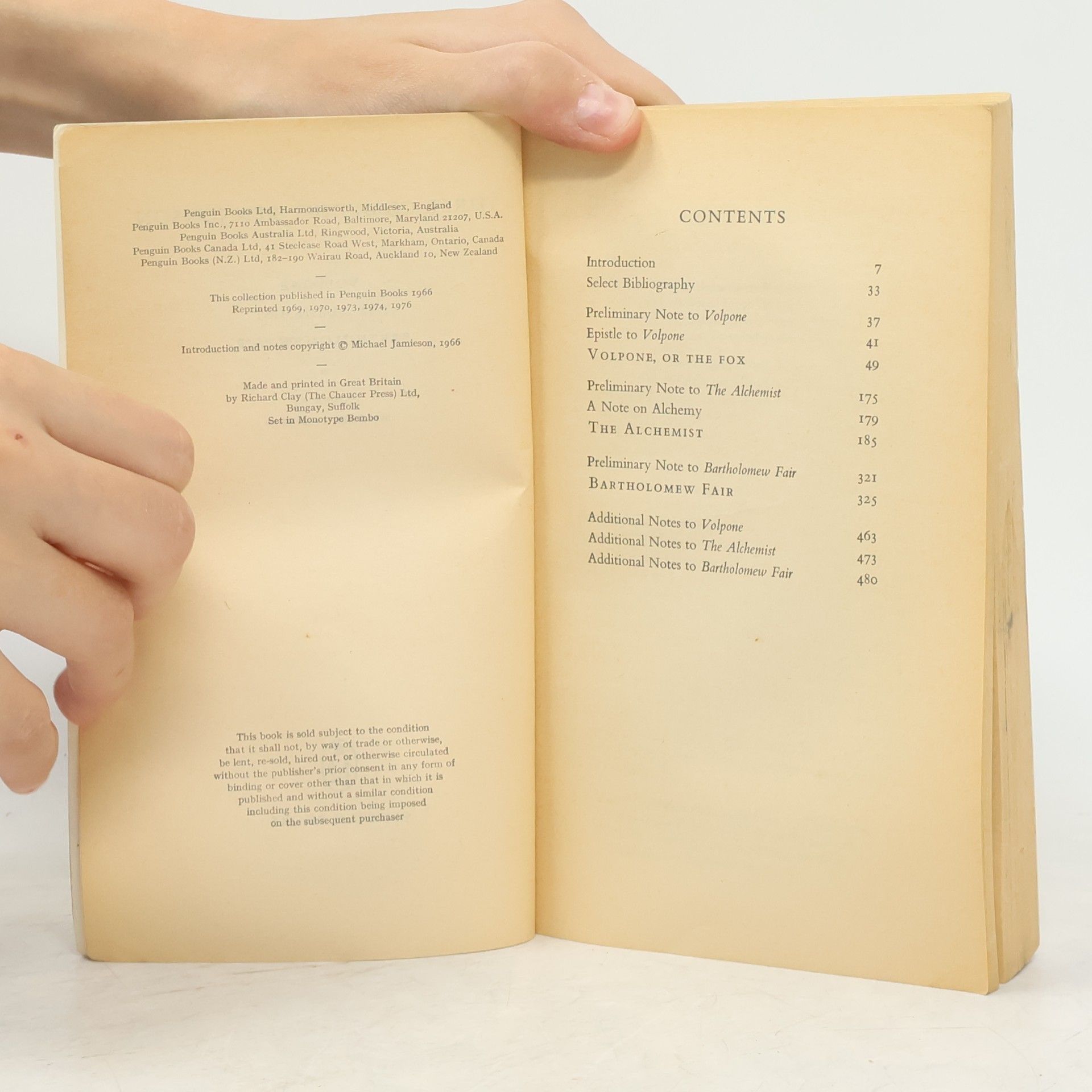 Ben Jonson Three Comedies