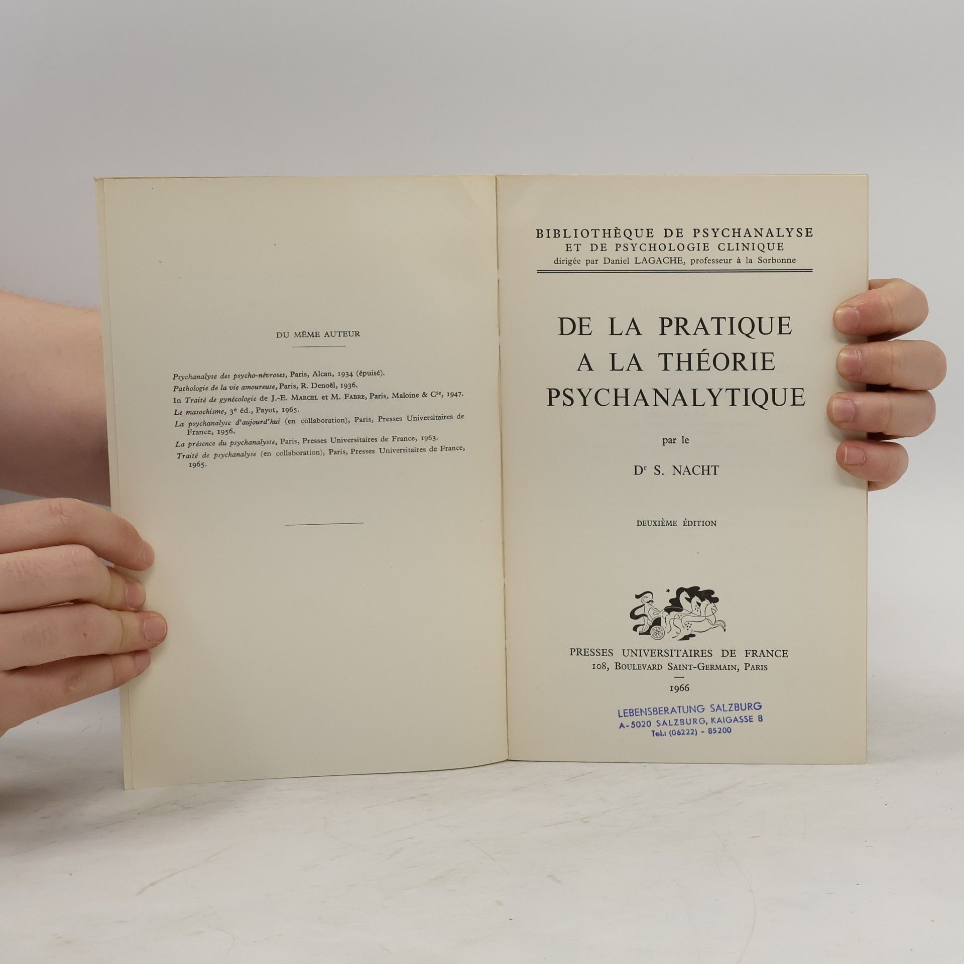 Kolektív autorov De La Pratique a la Théorie Psychanalytique