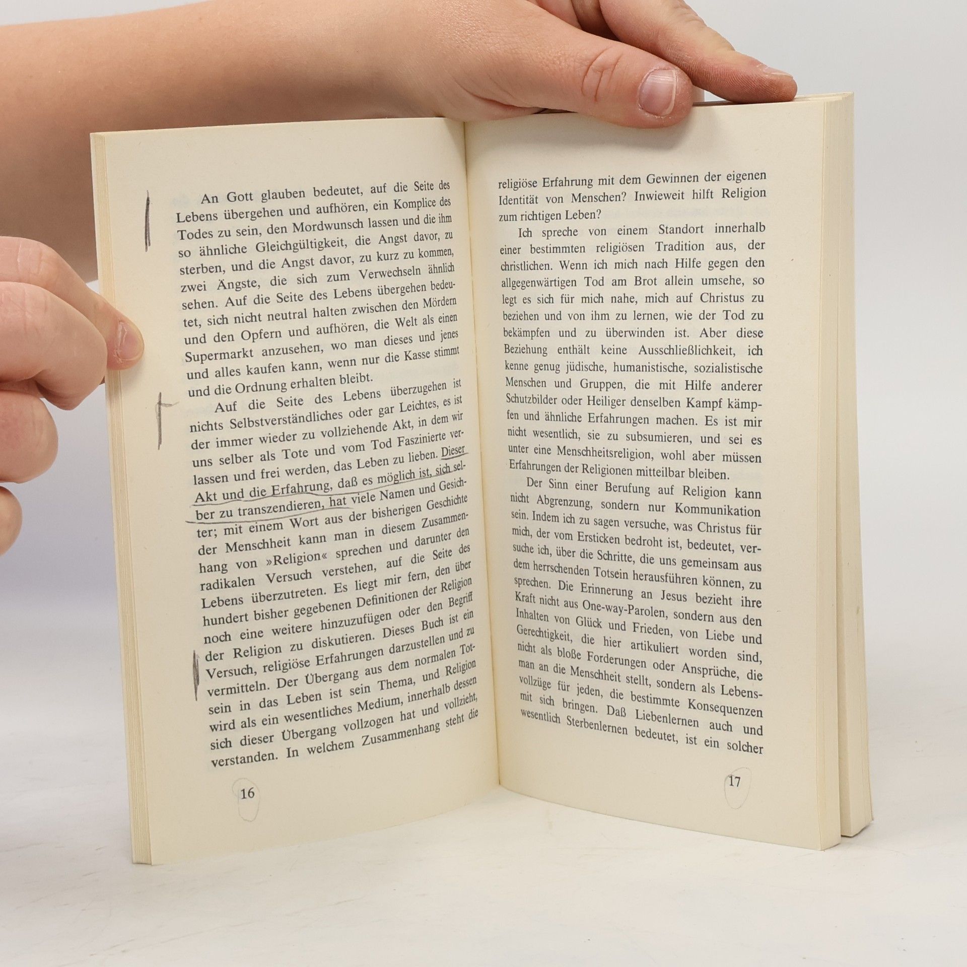 Dorothee Sölle Die hinreise. Zur religiösen Erfahrung. Texte und Überlegungen