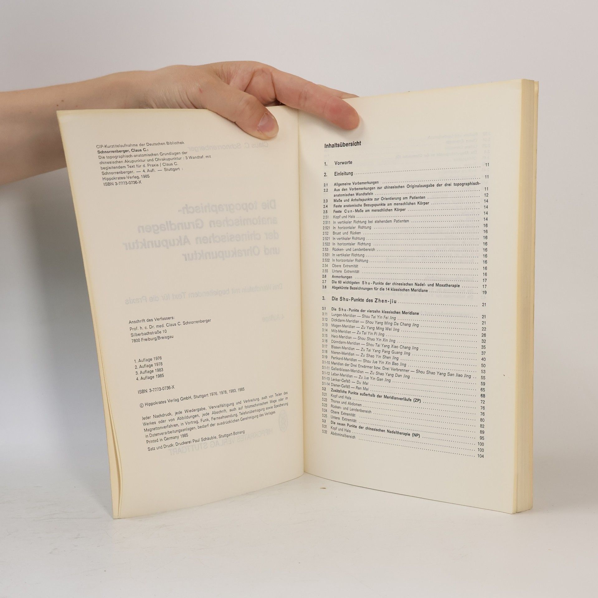 Claus C. Schnorrenberger Die topographisch-anatomischen Grundlagen der chinesischen Akupunktur und Ohrakupunktur