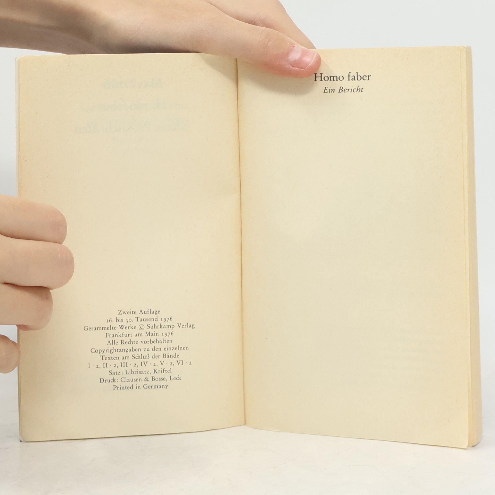 Max Frisch Gesammelte Werke in zeitlicher Folge Band IV. 1