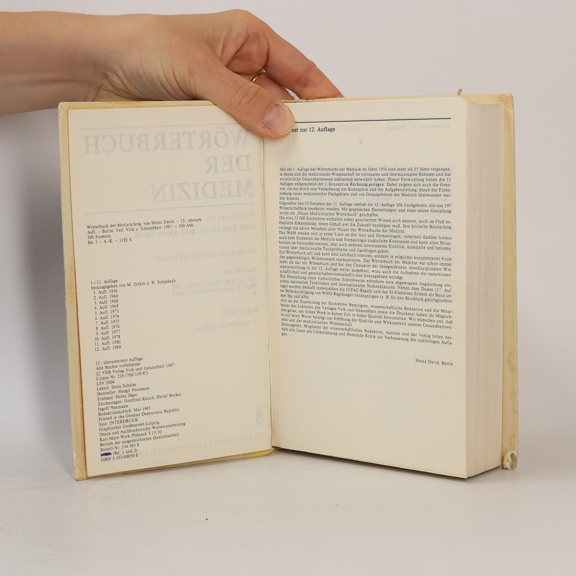 Heinz David Wörterbuch der Medizin 1. A-K