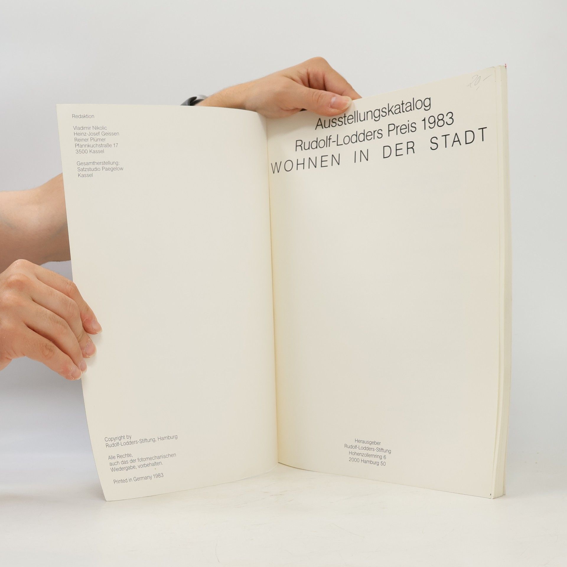 kolektiv Ausstellungskatalog Rudolf-Lodders Preis 1983: Wohnen in der Stadt