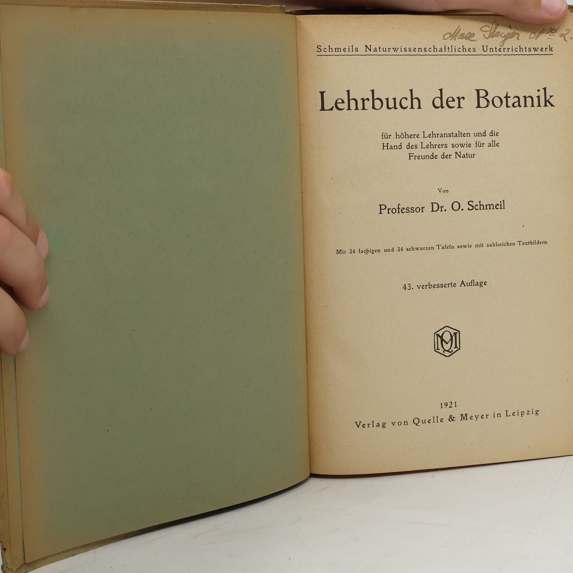 Otto Schmeil Lehrbuch der Botanik