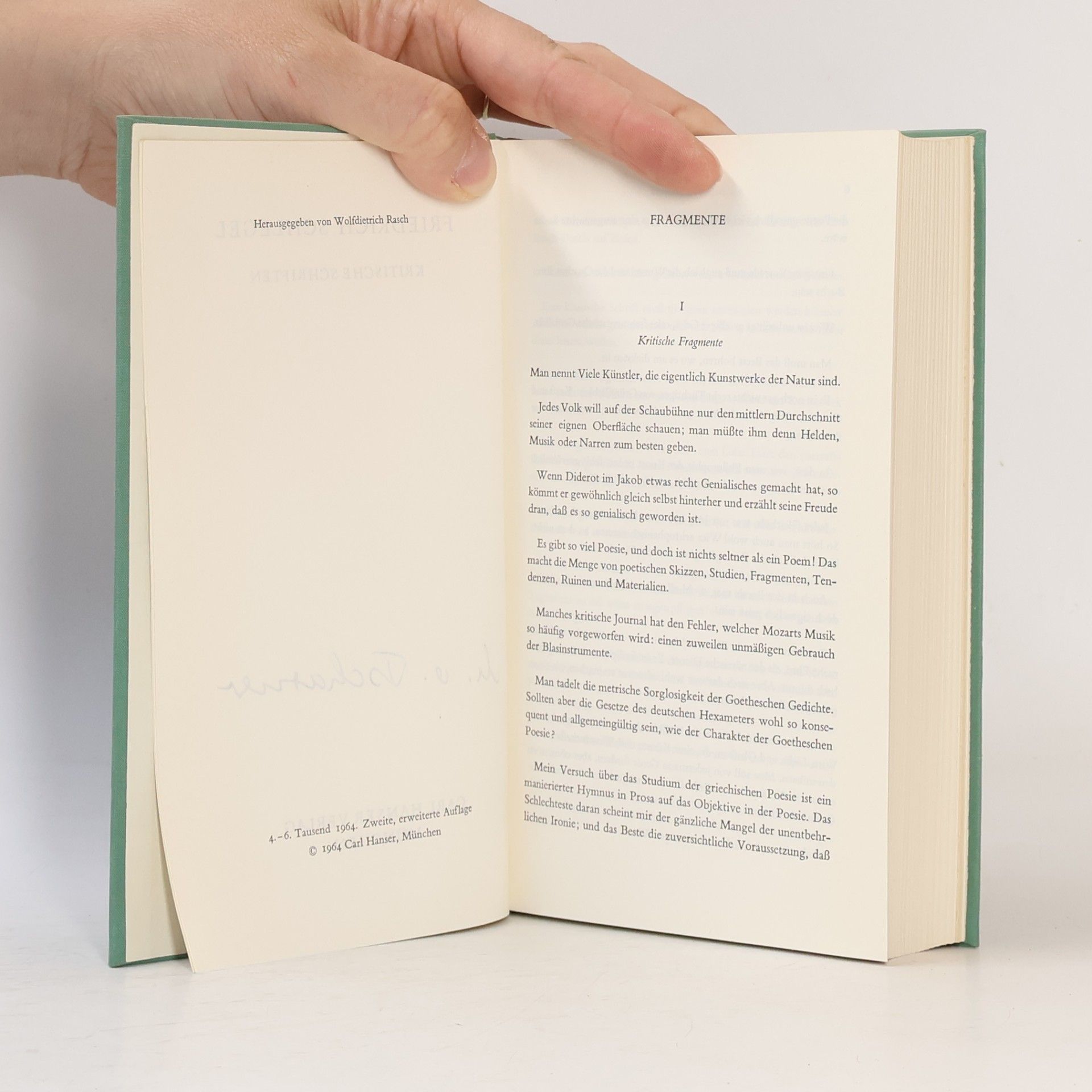 Friedrich Schlegel Kritische Schriften