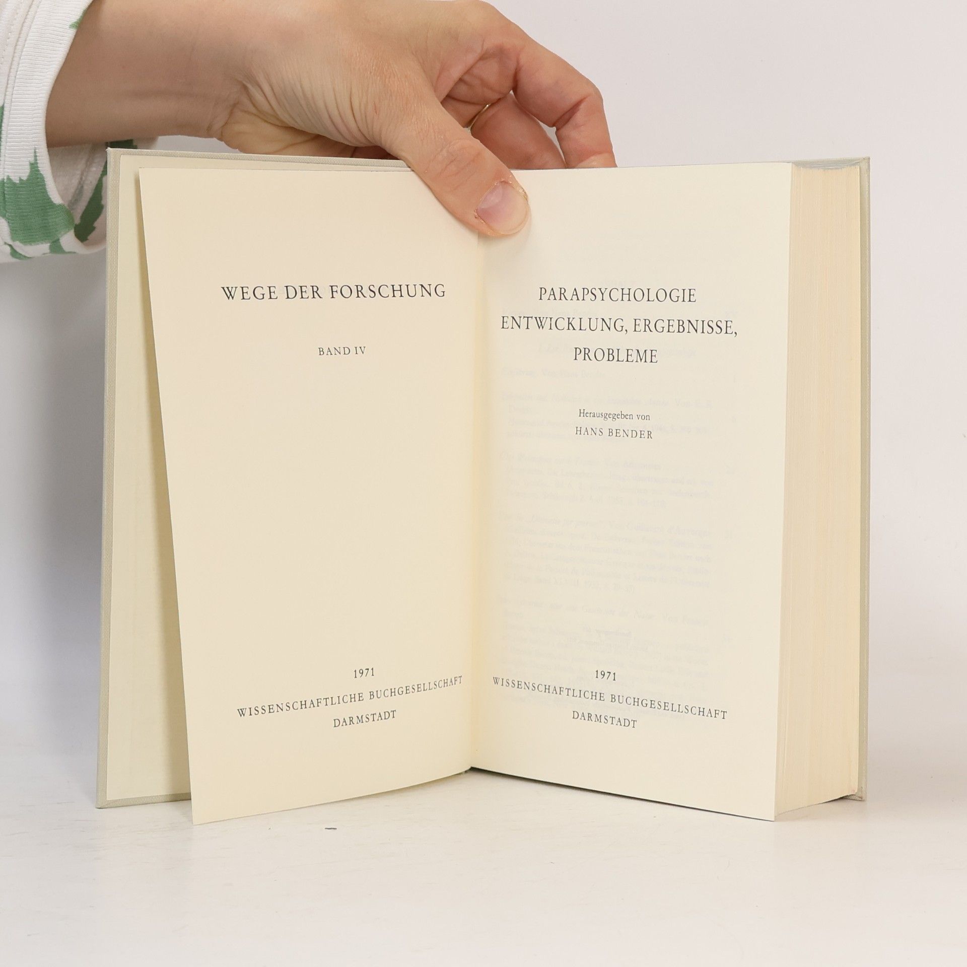 Hans Bender Parapsychologie: Entwicklung, Ergebnisse, Probleme