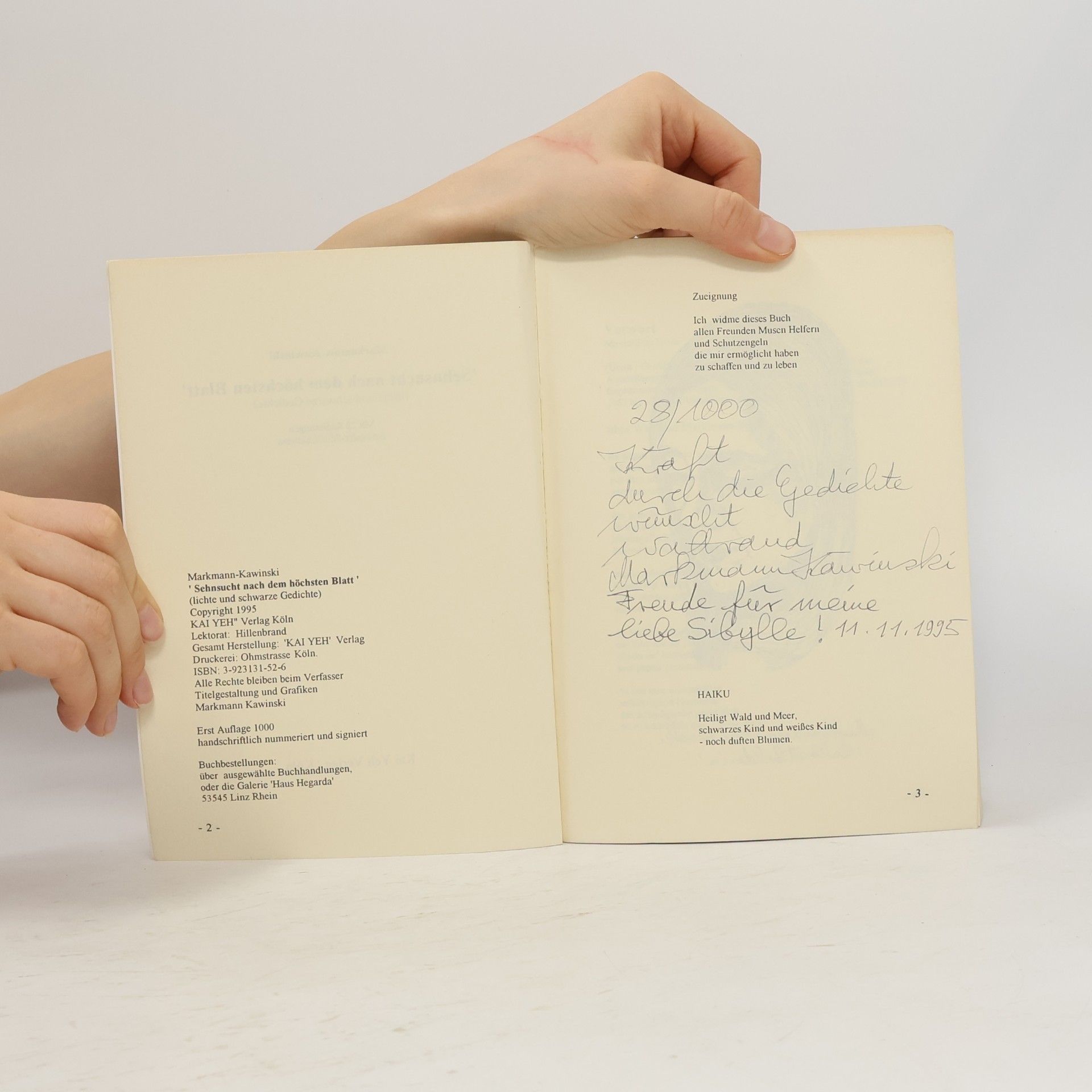Waltraud Markmann Kawinski Sehnsucht nach dem höchsten Blatt