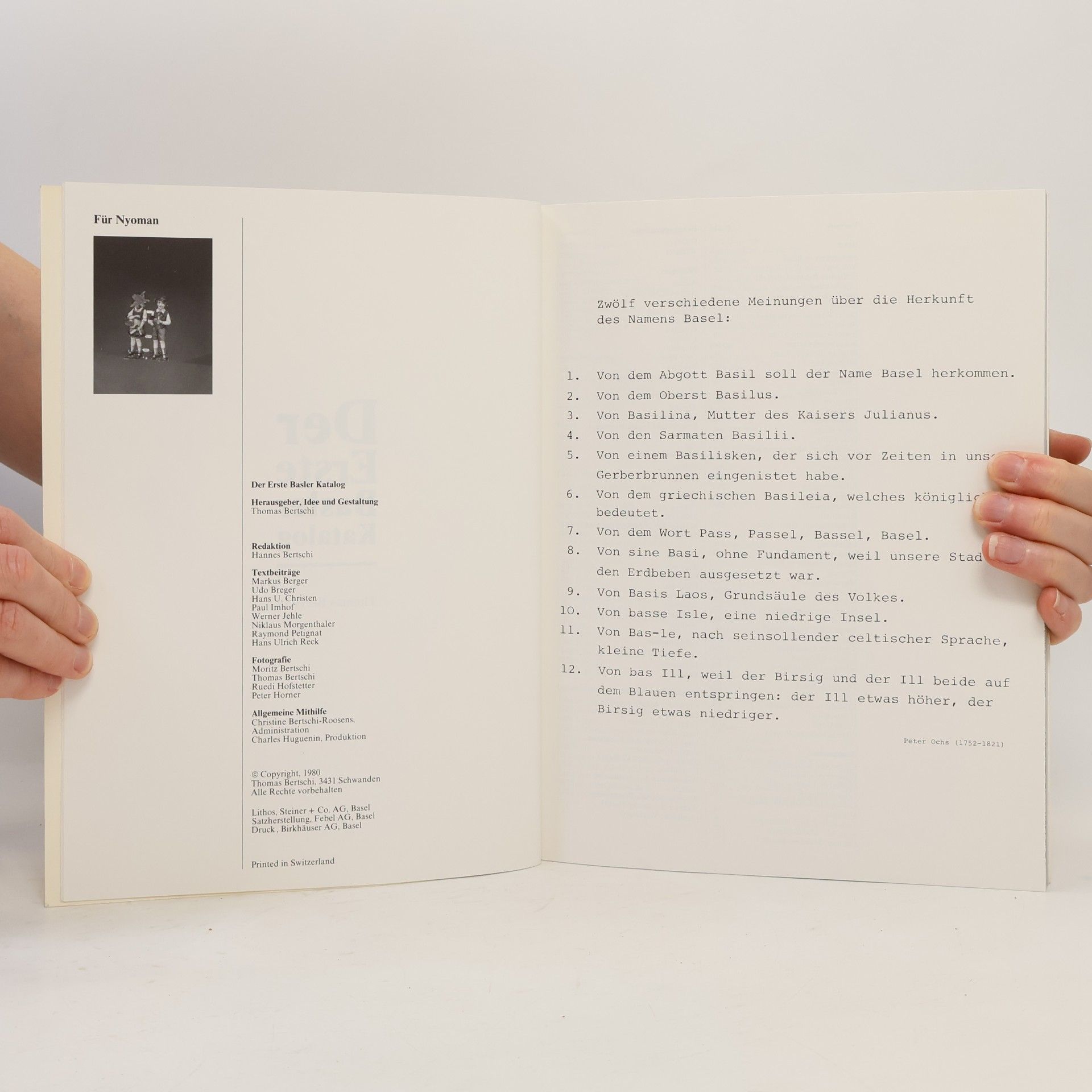 Thomas Bertschi Der Erste Basler Katalog