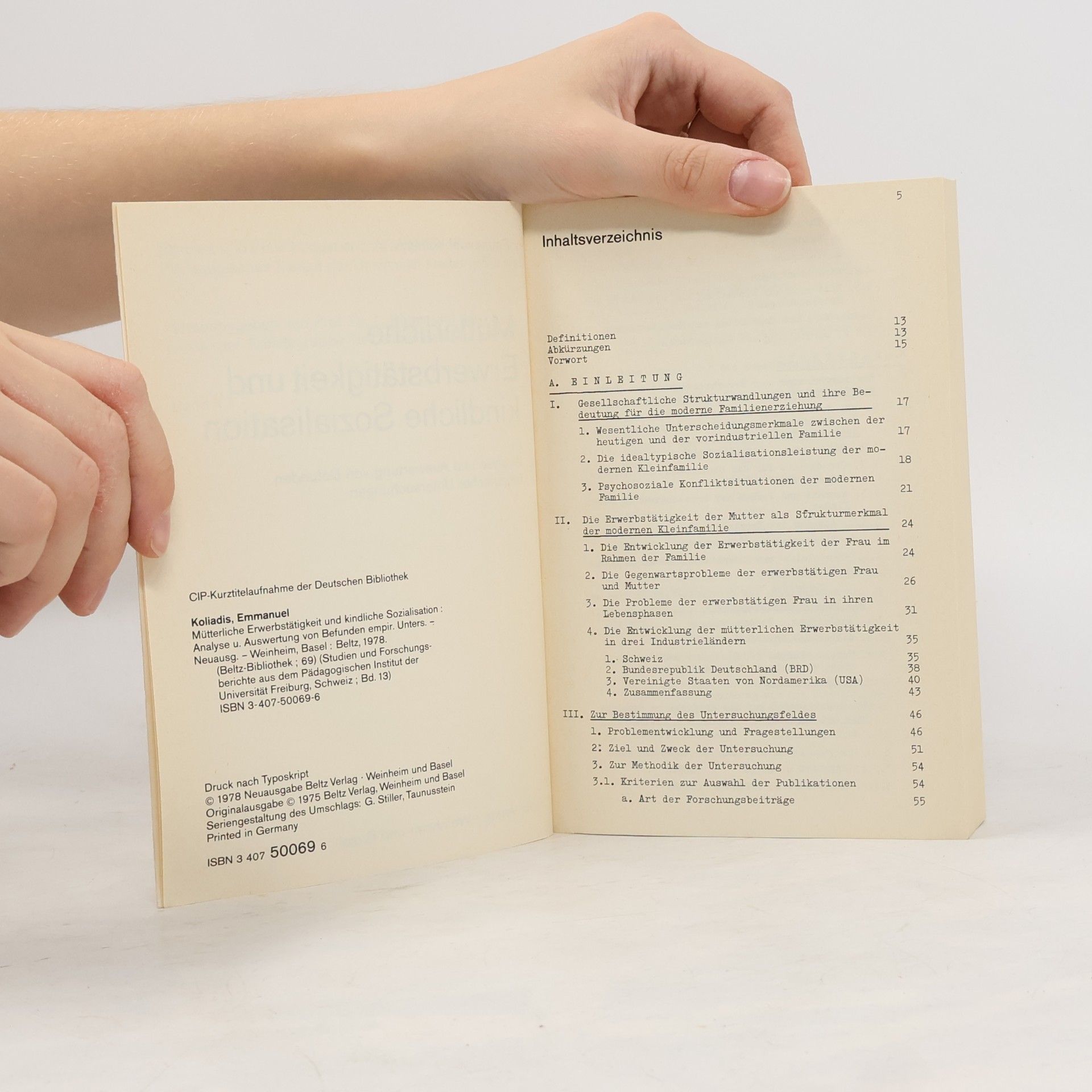 Emmanuel Koliadis Mütterliche Erwerbstätigkeit und kindliche Sozialisation.: Analyse und Auswertung von Befunden empirischer Untersuchungen. (Beltz Bibliothek)