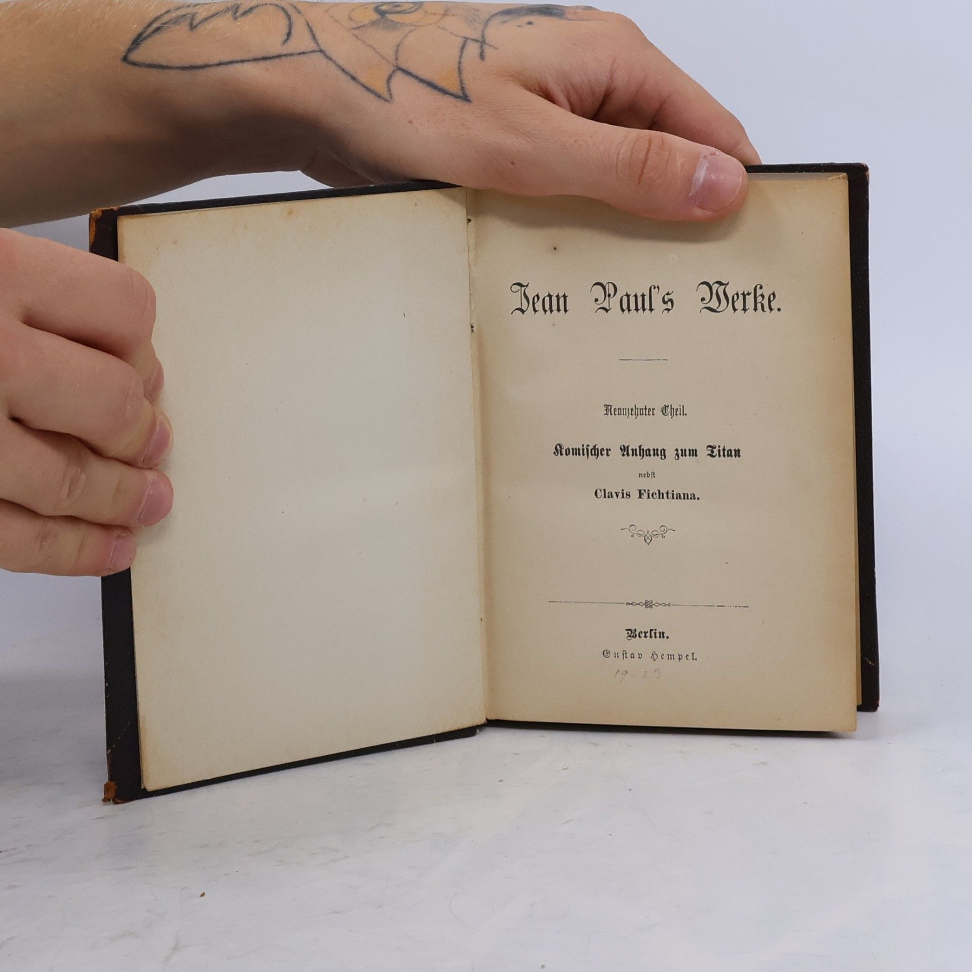 Jean Paul Jean Paul's Werke XIX. Komischer Anhang zum Titan