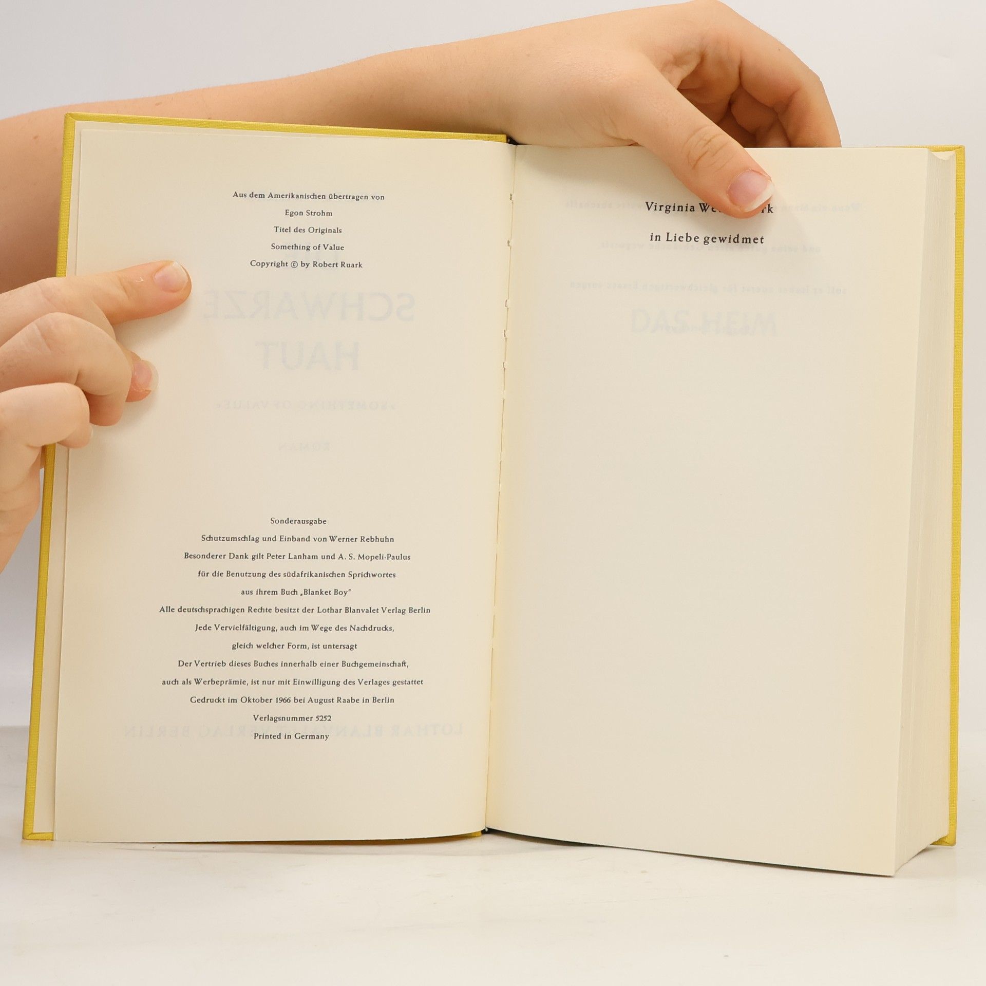 Robert Chester Ruark Die schwarze Haut