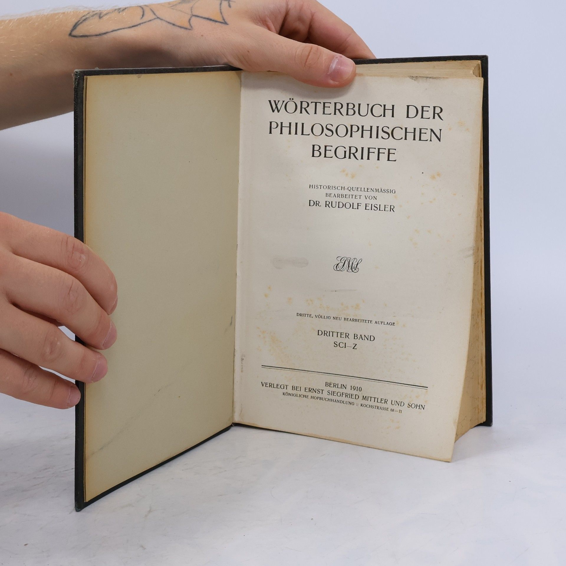 Rudolf Eisler Wörterbuch der Philosophischen Begriffe 3