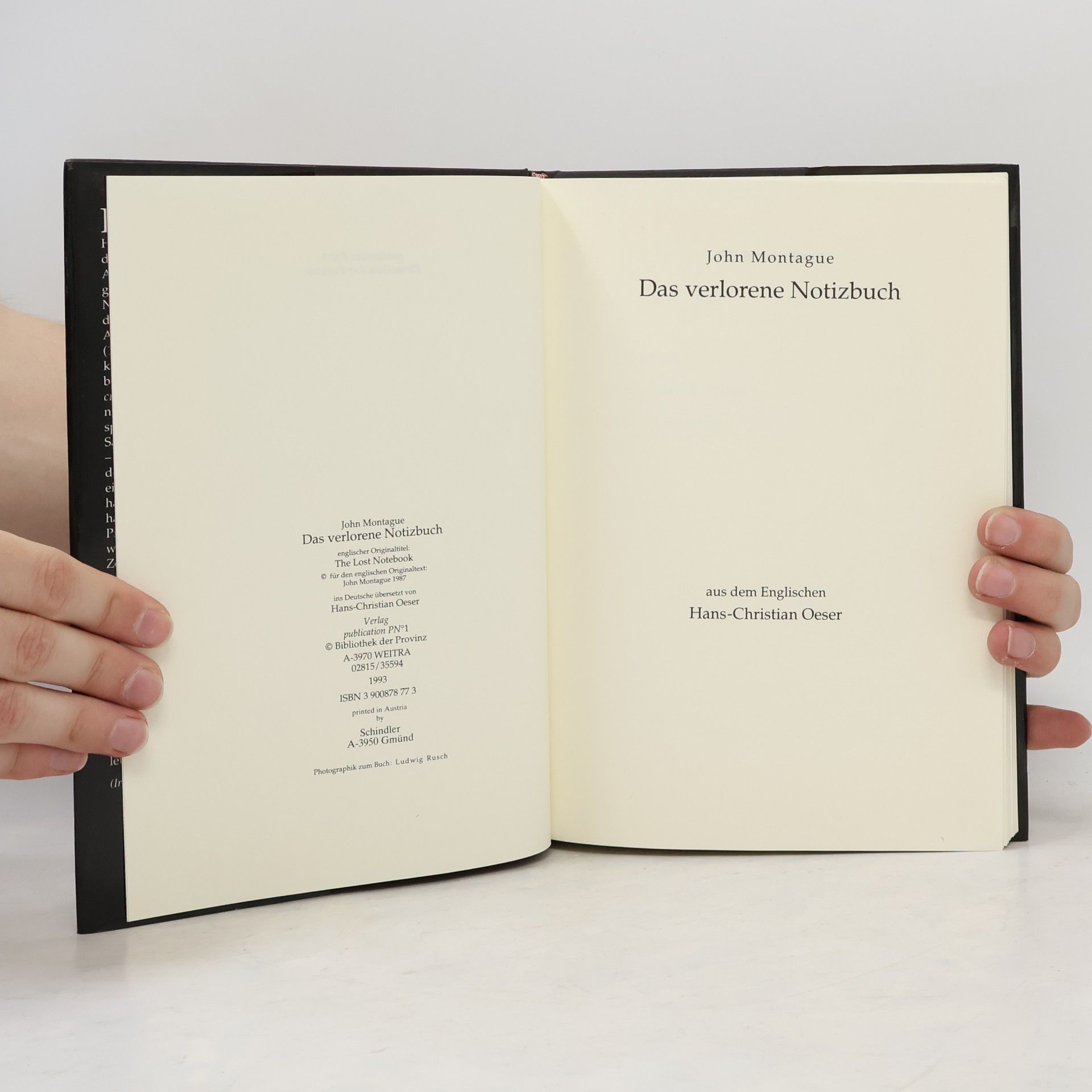 John Patrick Montague Das verlorene Notizbuch