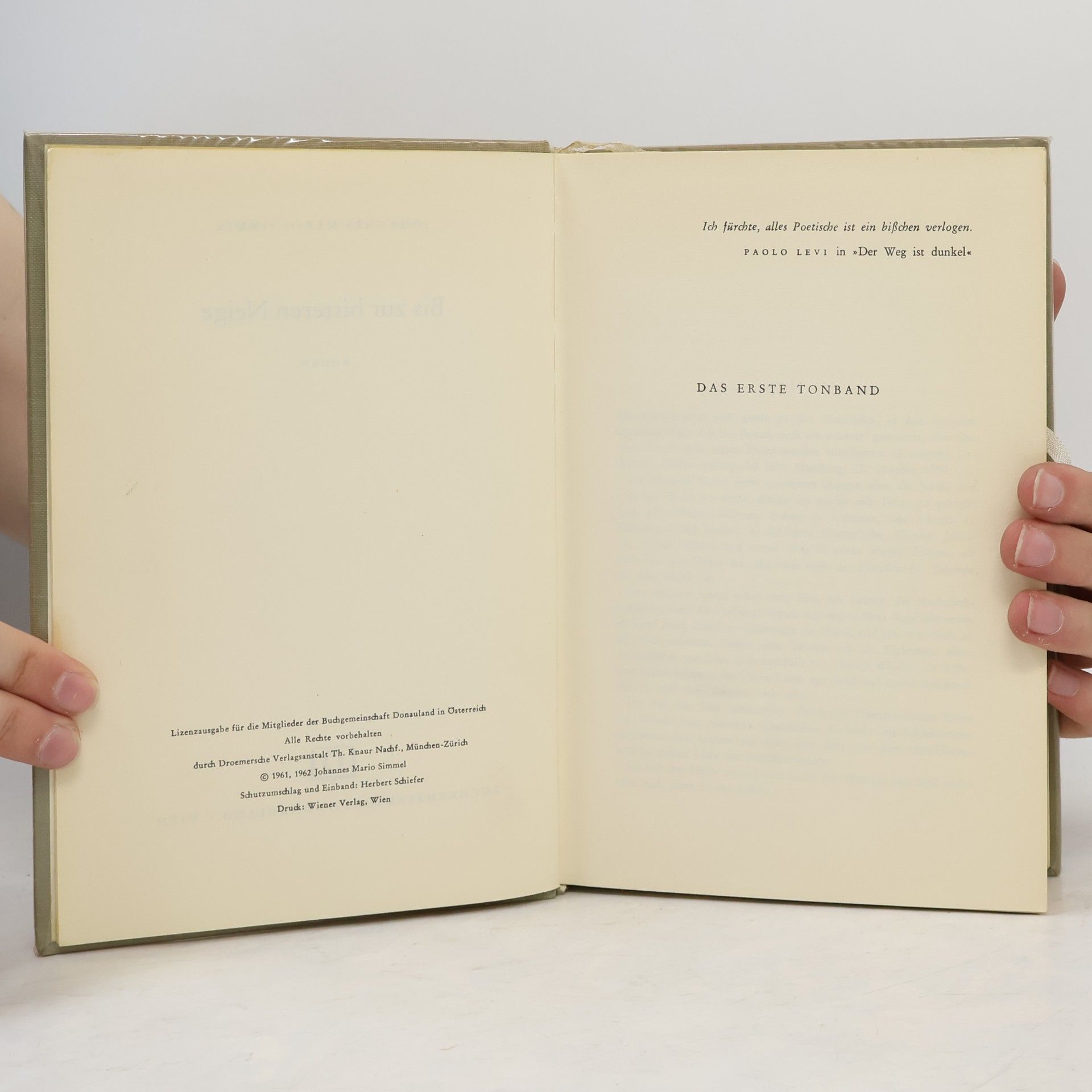 Johannes Mario Simmel Bis zur bitteren neige