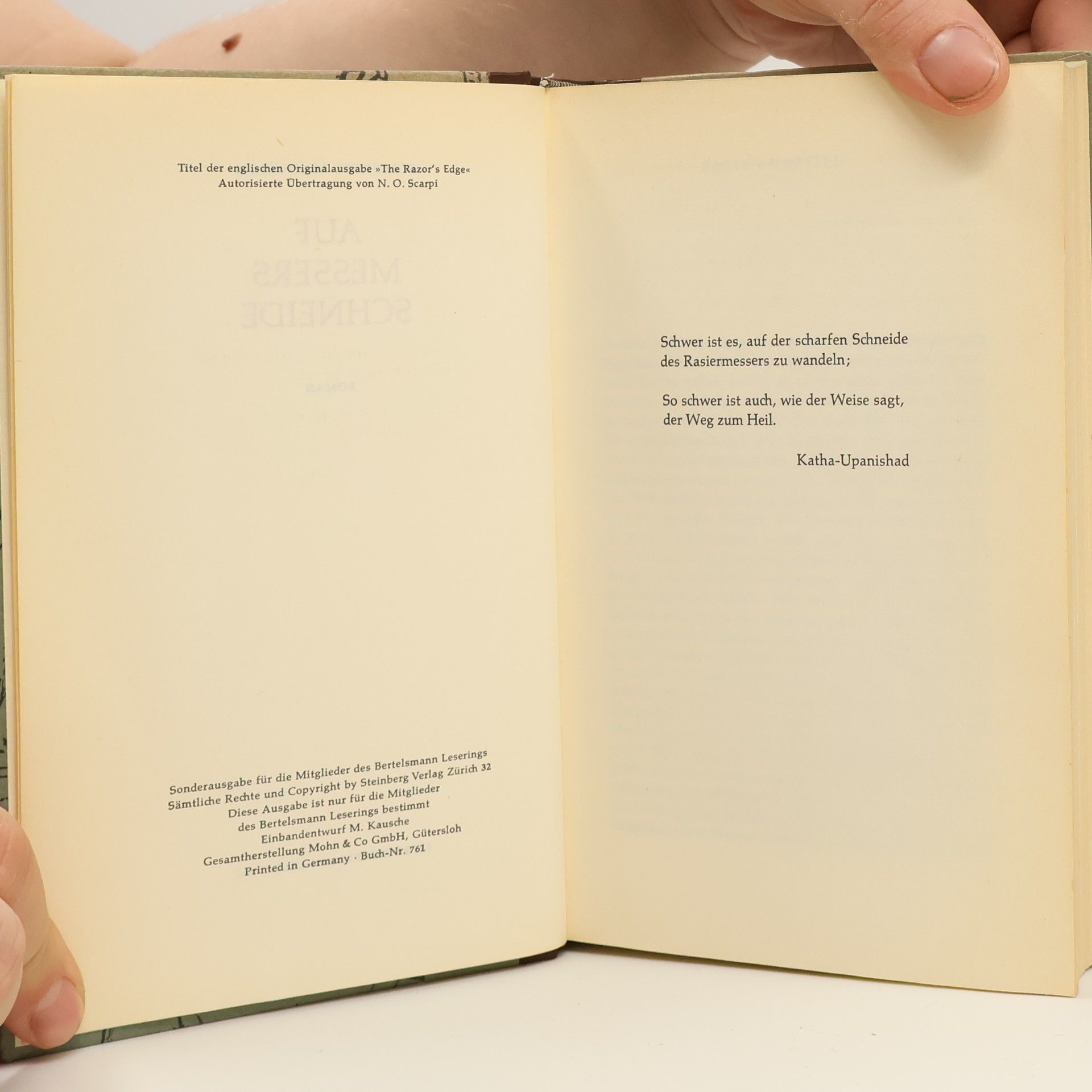 William Somerset Maugham Auf Messers Schneide