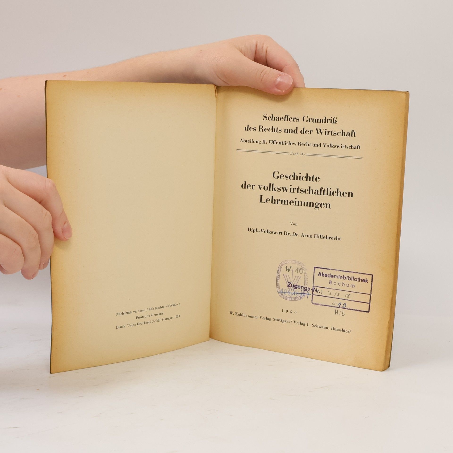 Arno Hillebrecht Geschichte der volkswirtschaftlichen Lehrmeinungen