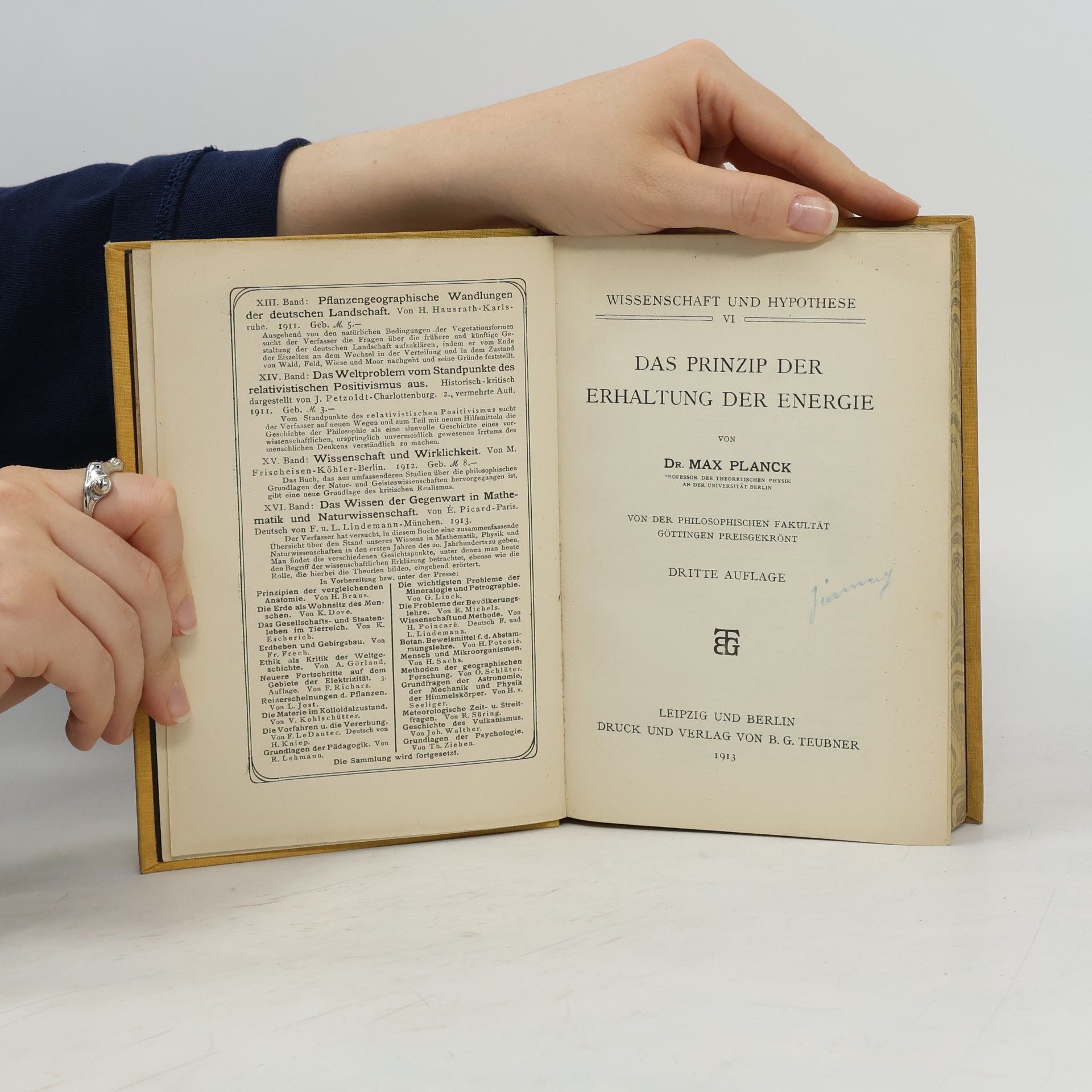 Max Planck Das Prinzip der Erhaltung der Energie