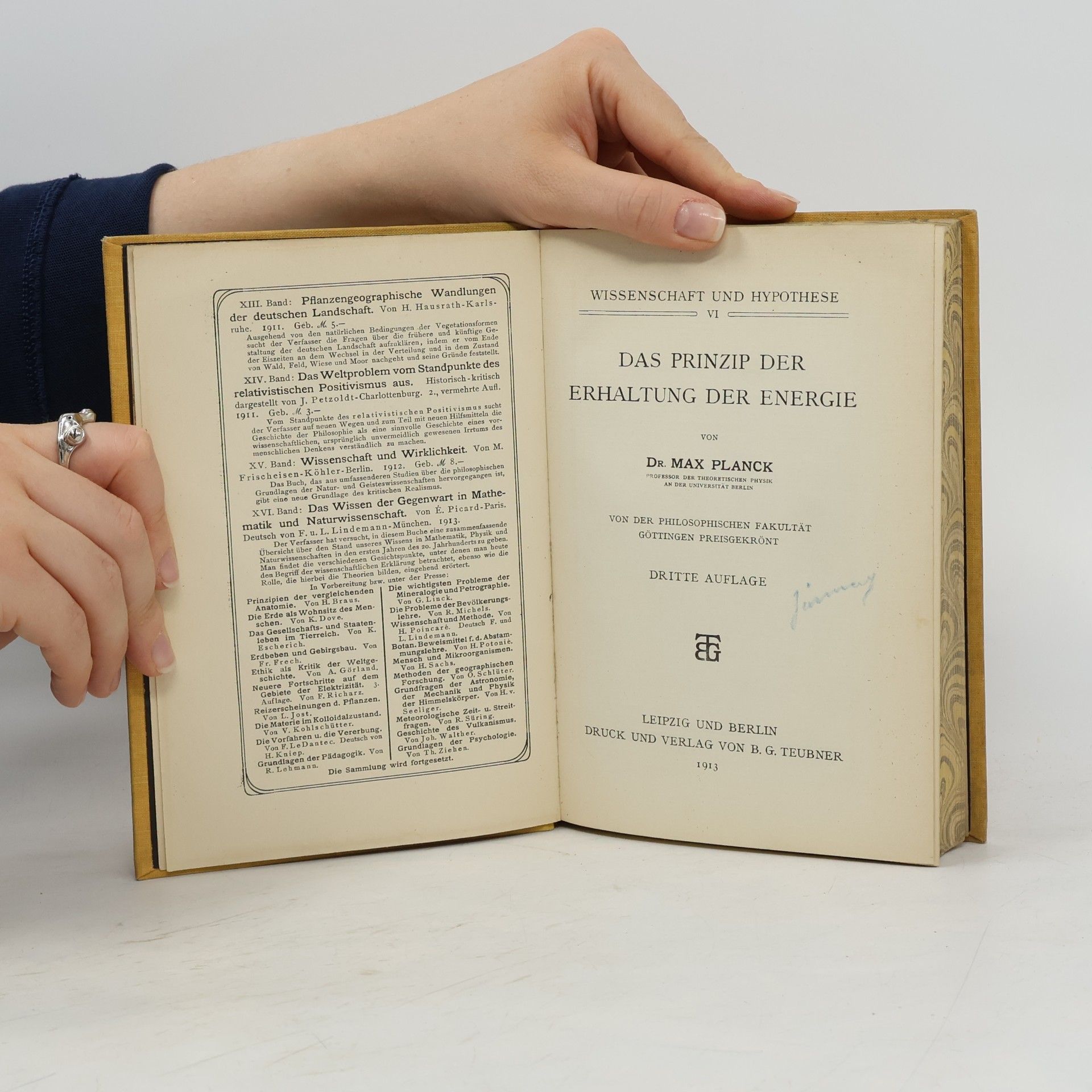 Max Planck Das Prinzip der Erhaltung der Energie