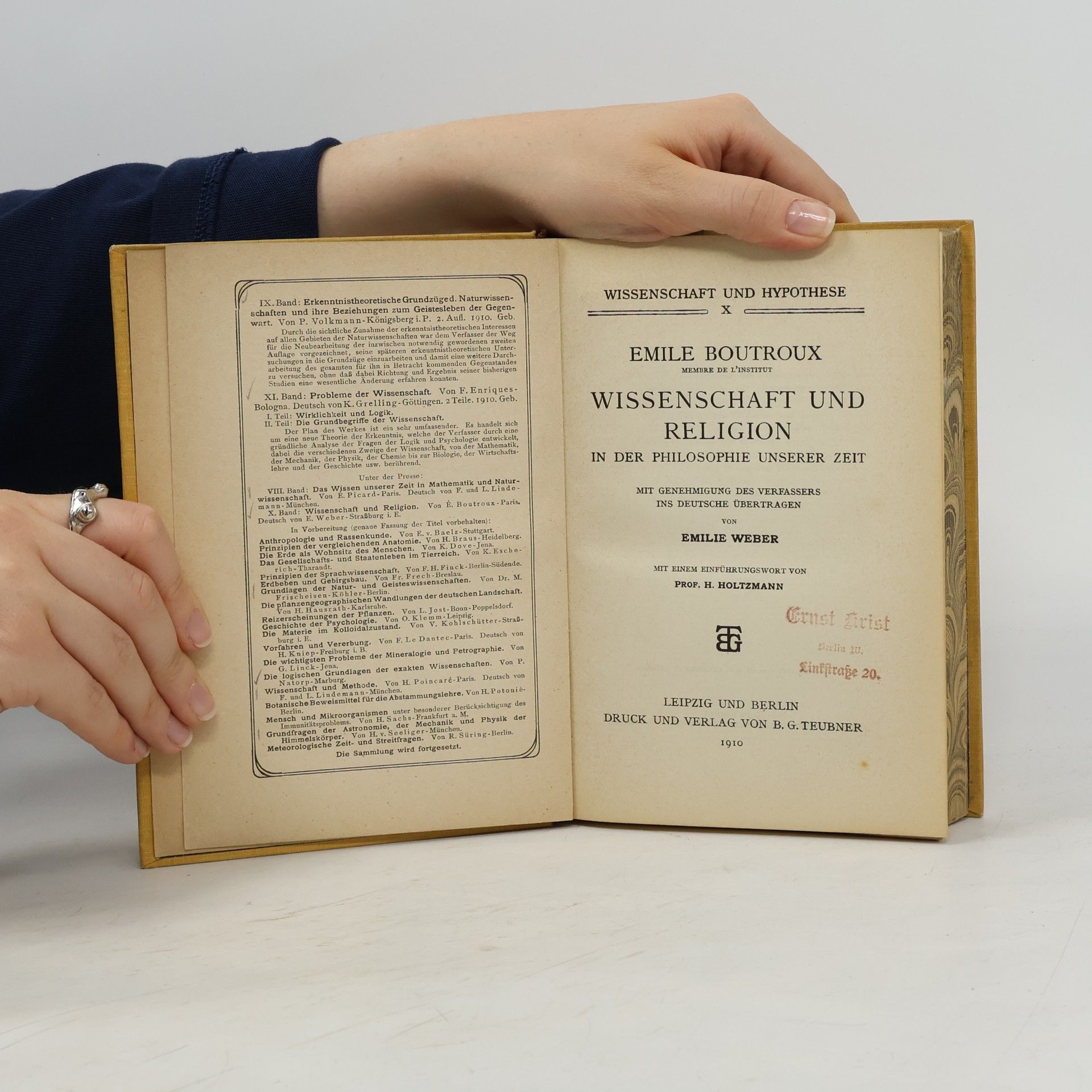 Émile Boutroux Wissenschaft Und Religion in Der Philosophie Unserer Zeit