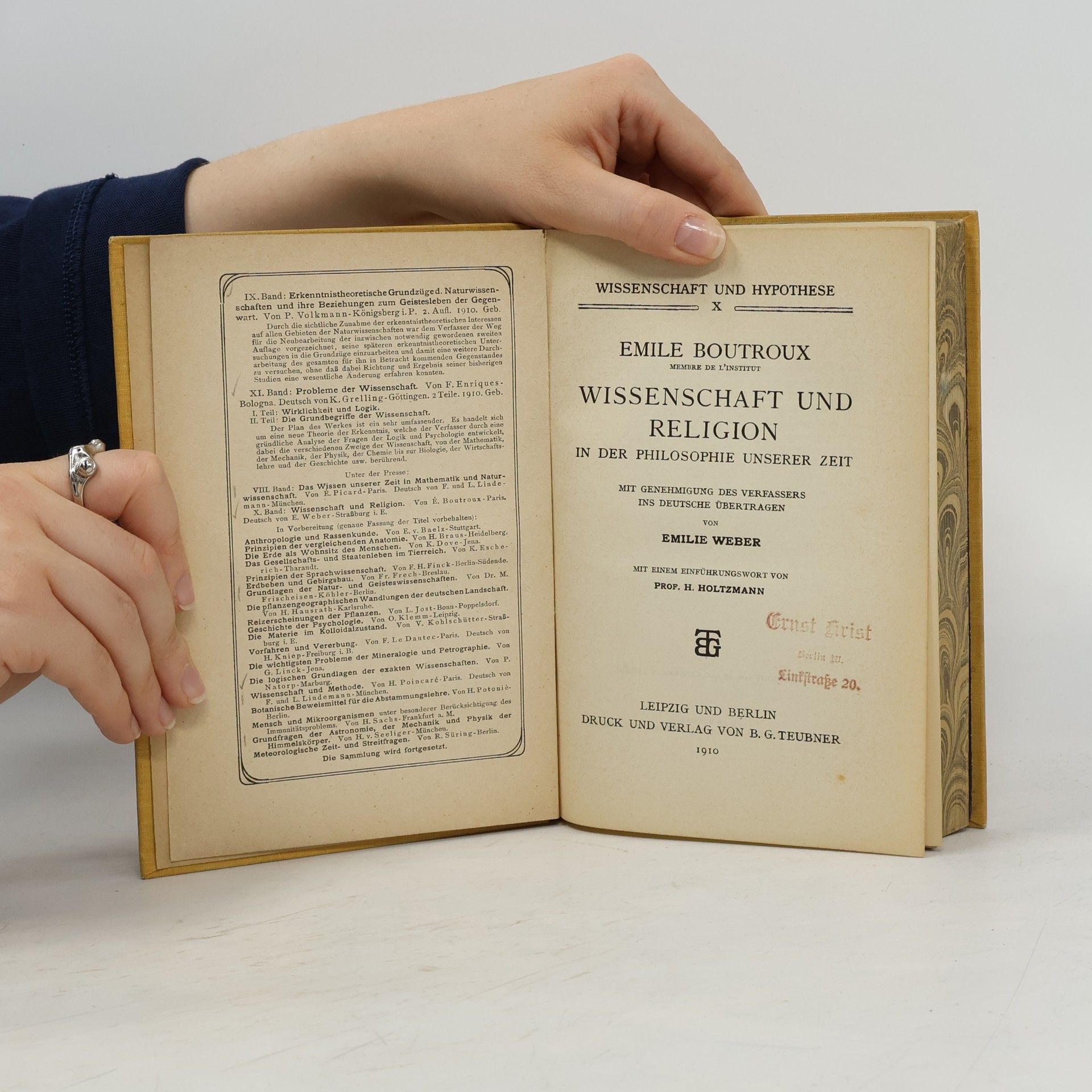Émile Boutroux Wissenschaft Und Religion in Der Philosophie Unserer Zeit