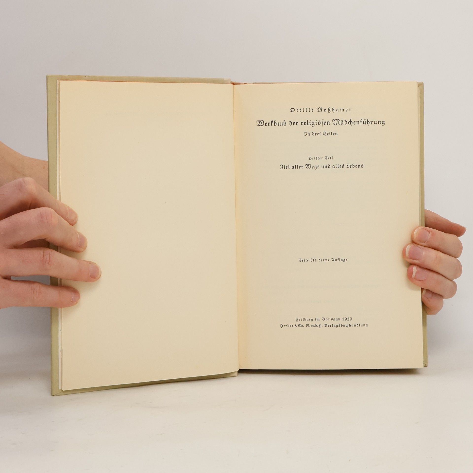 Ottilie Mosshamer Werkbuch der religiösen Mädchenführung 3