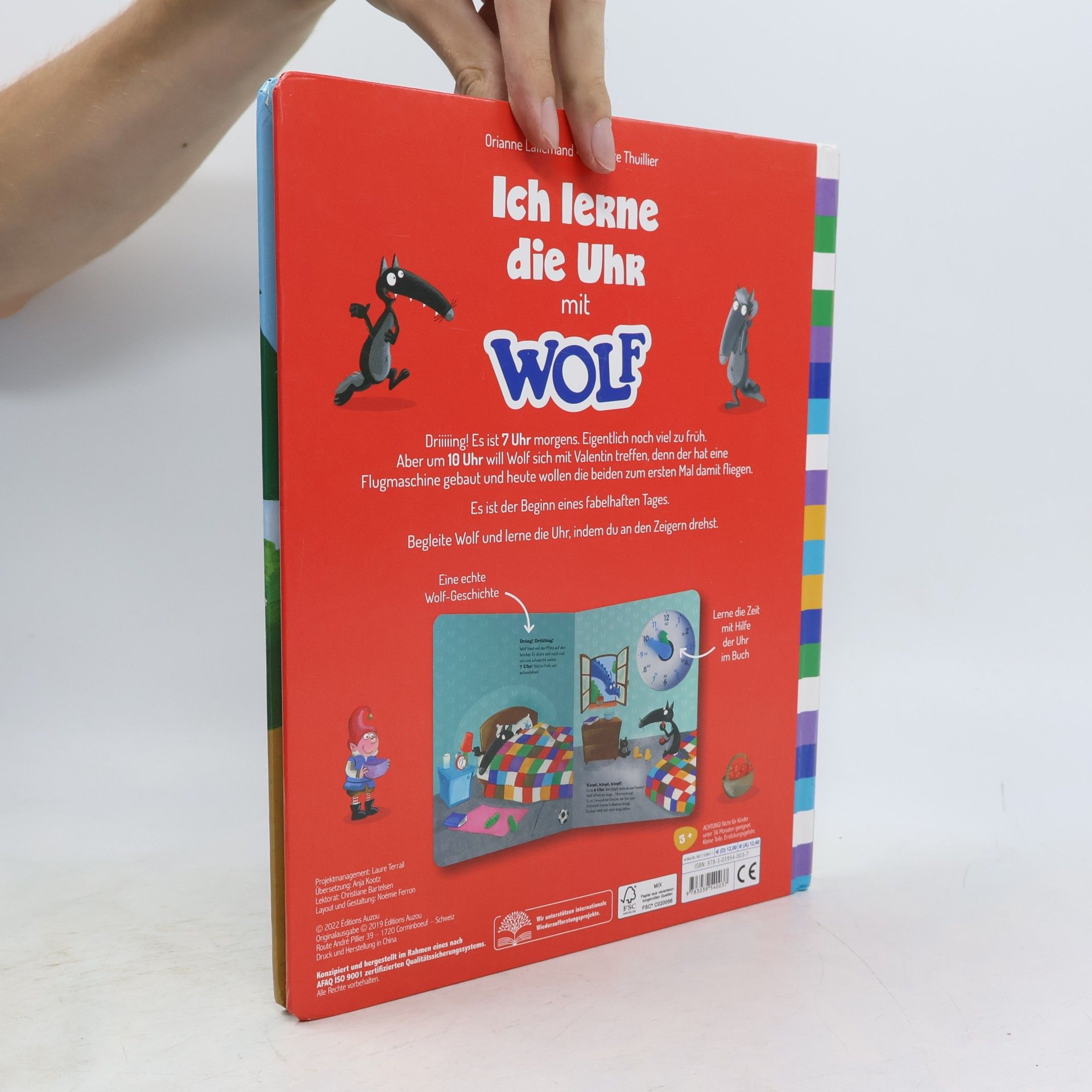 Orianne Lallemand Ich lerne die Uhr mit Wolf