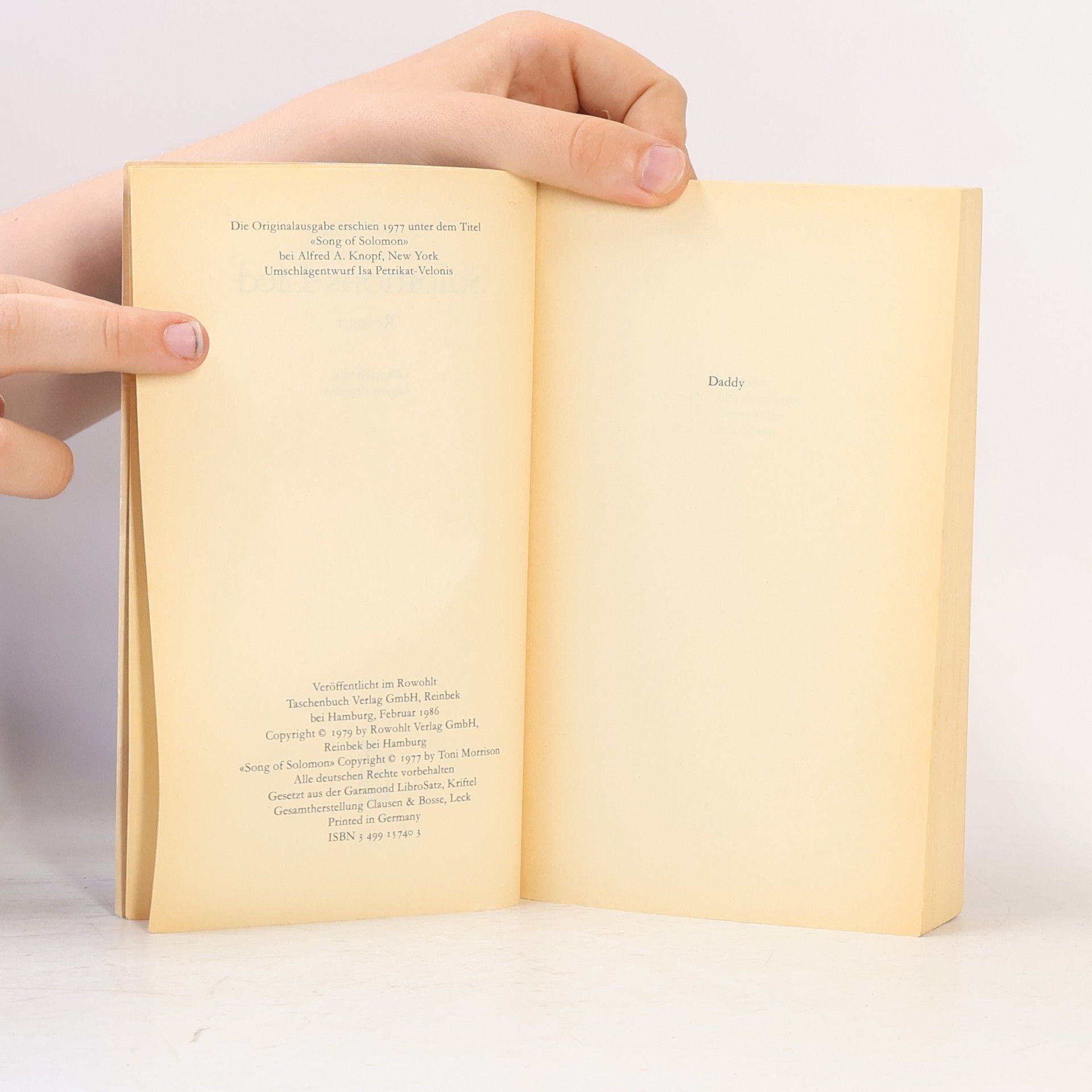 Toni Morrison Solomons Lied. Teerbaby