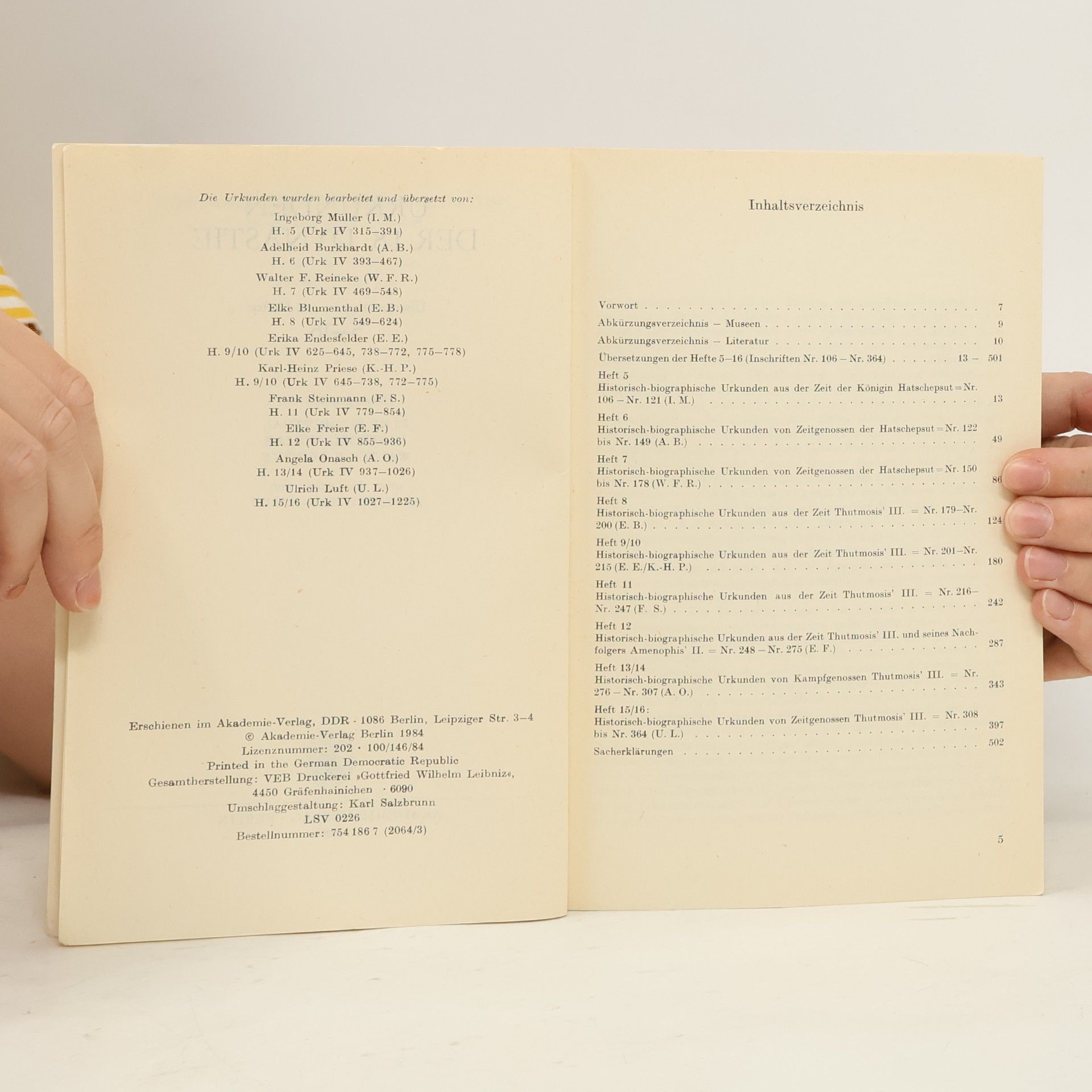 Autorenkollektiv Urkunden des 18. Dynastie