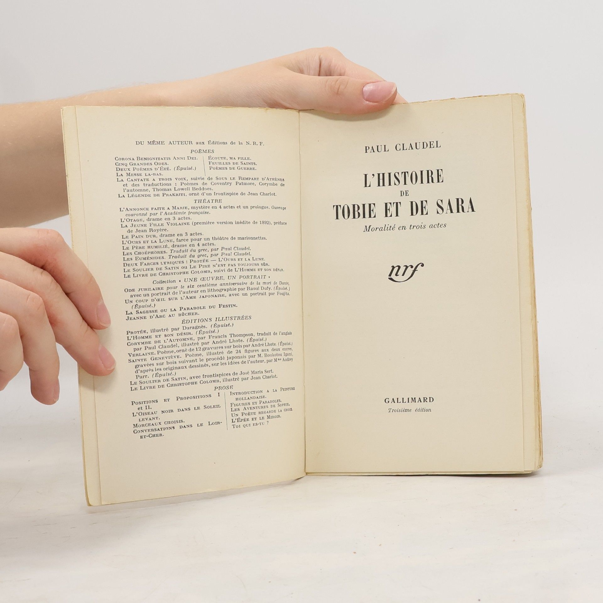 Paul Claudel L' histoire de Tobie et de Sara