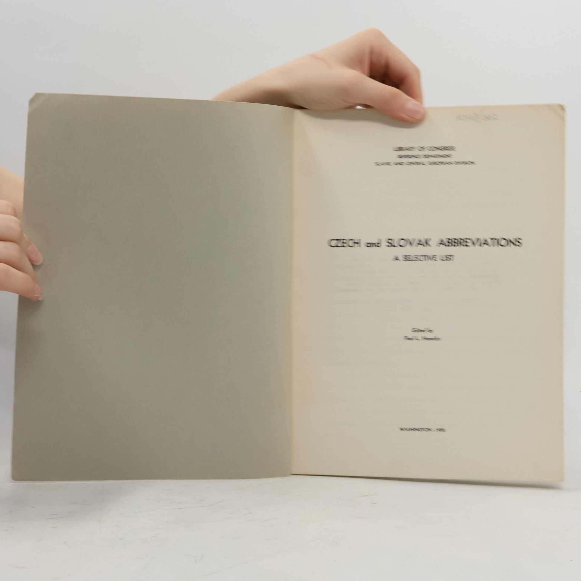 Paul L. Horecky Czech and Slovak Abbreviations: A Selective List