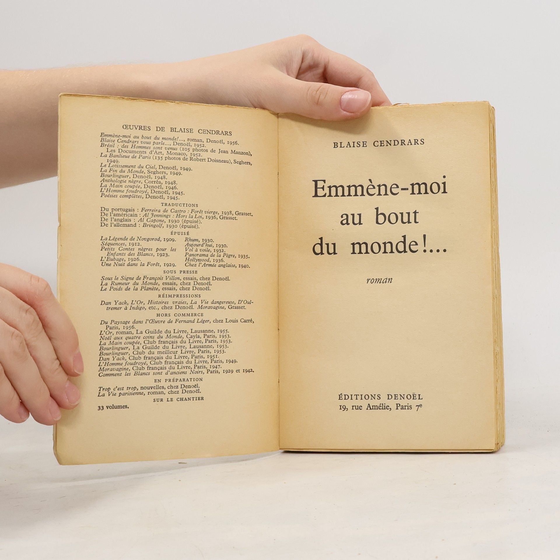 Blaise Cendrars Emmène-moi au bout du monde!